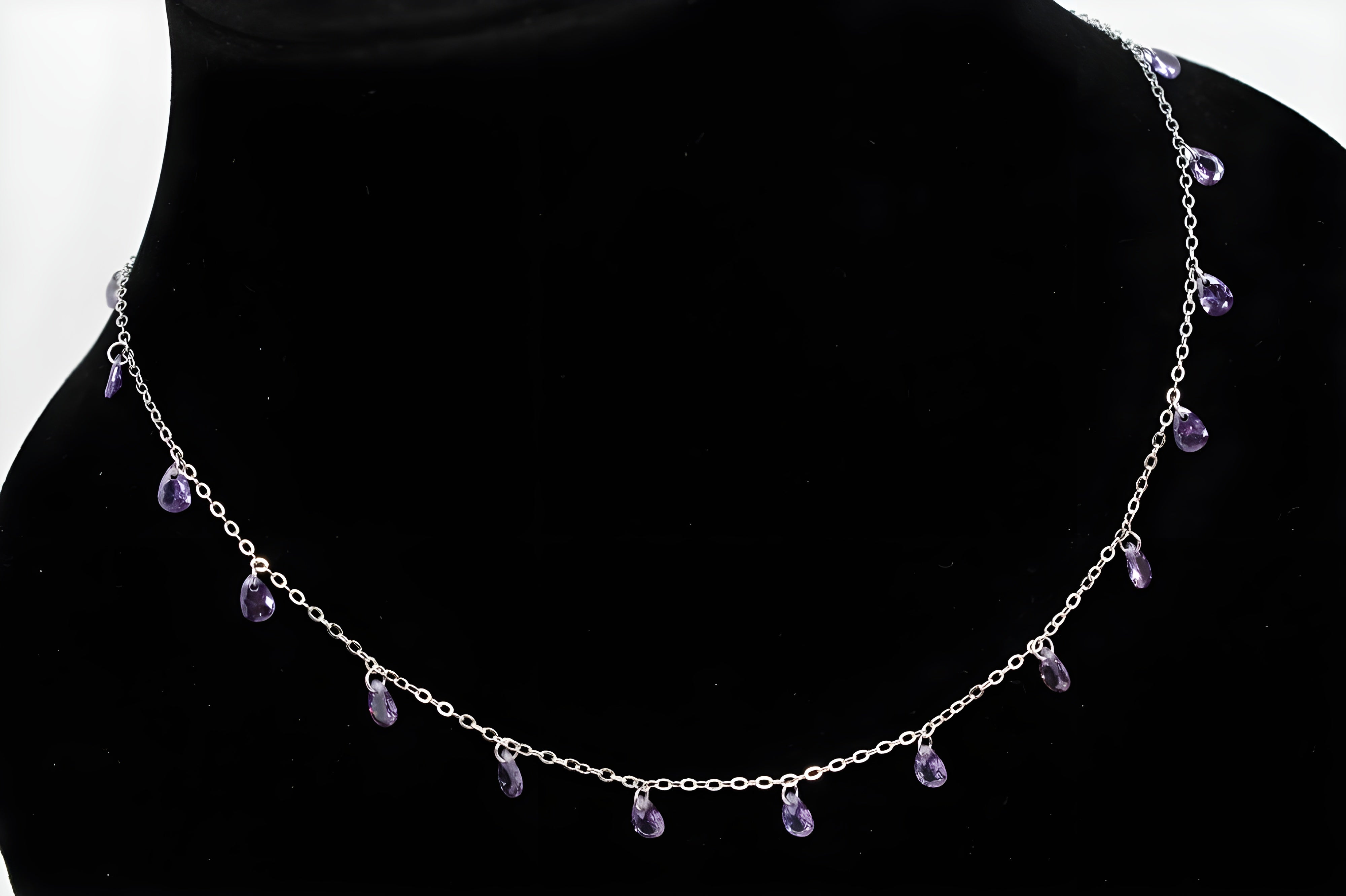 Delicate Lavender VeeLux Triangle Crystal Necklace