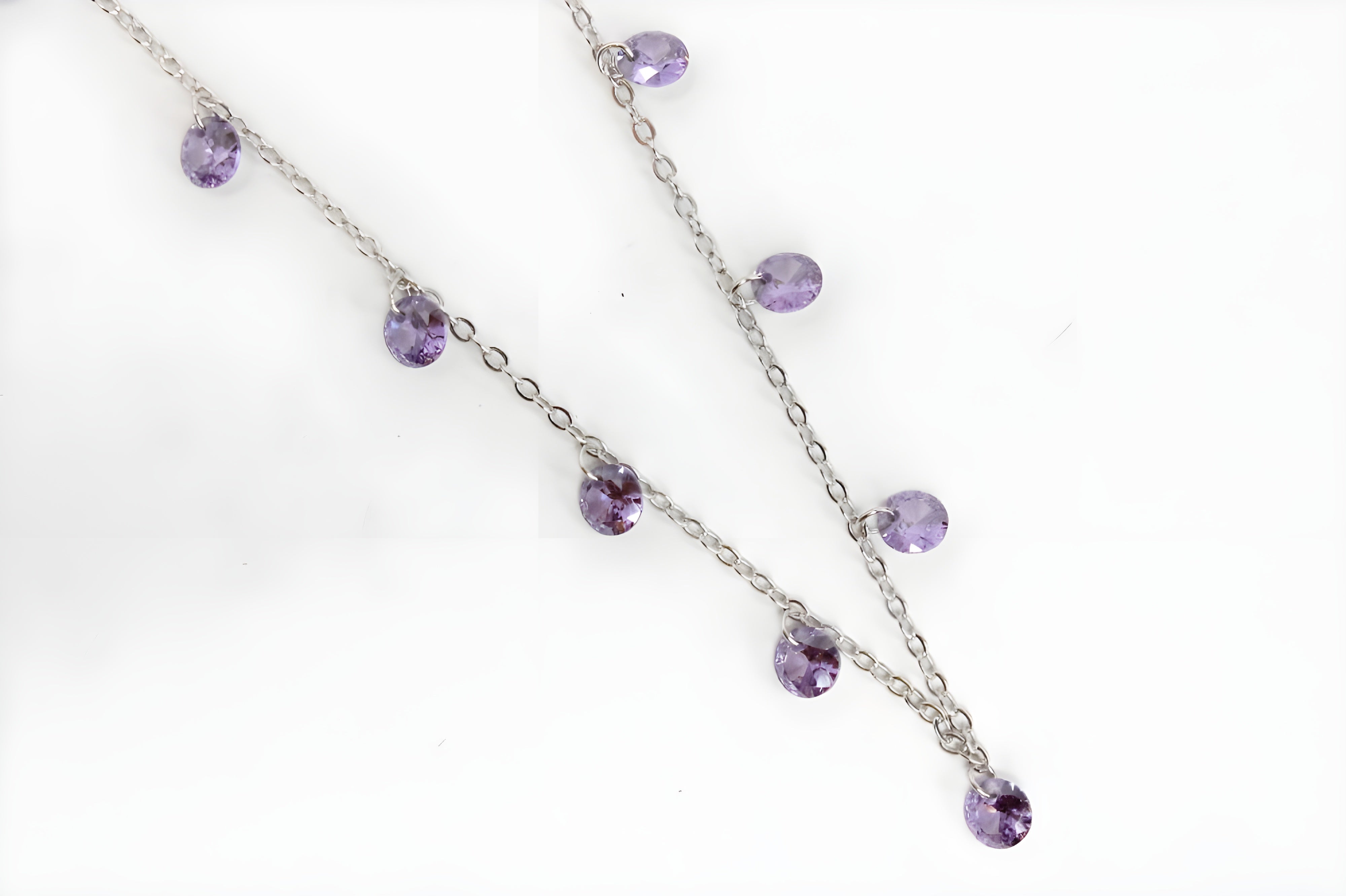 Delicate Lavender VeeLux Triangle Crystal Necklace