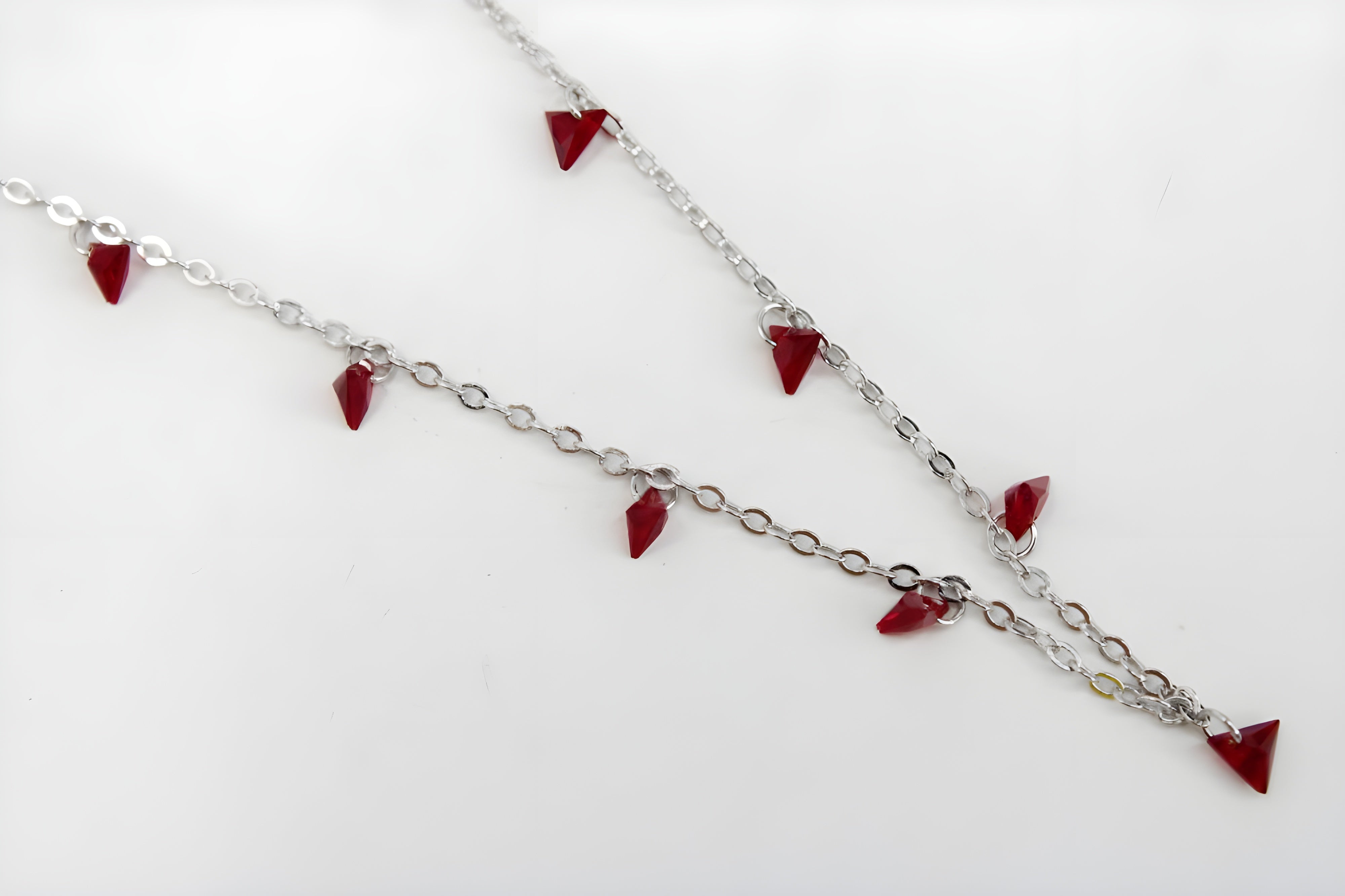 Scarlet Spark Triangle Necklace