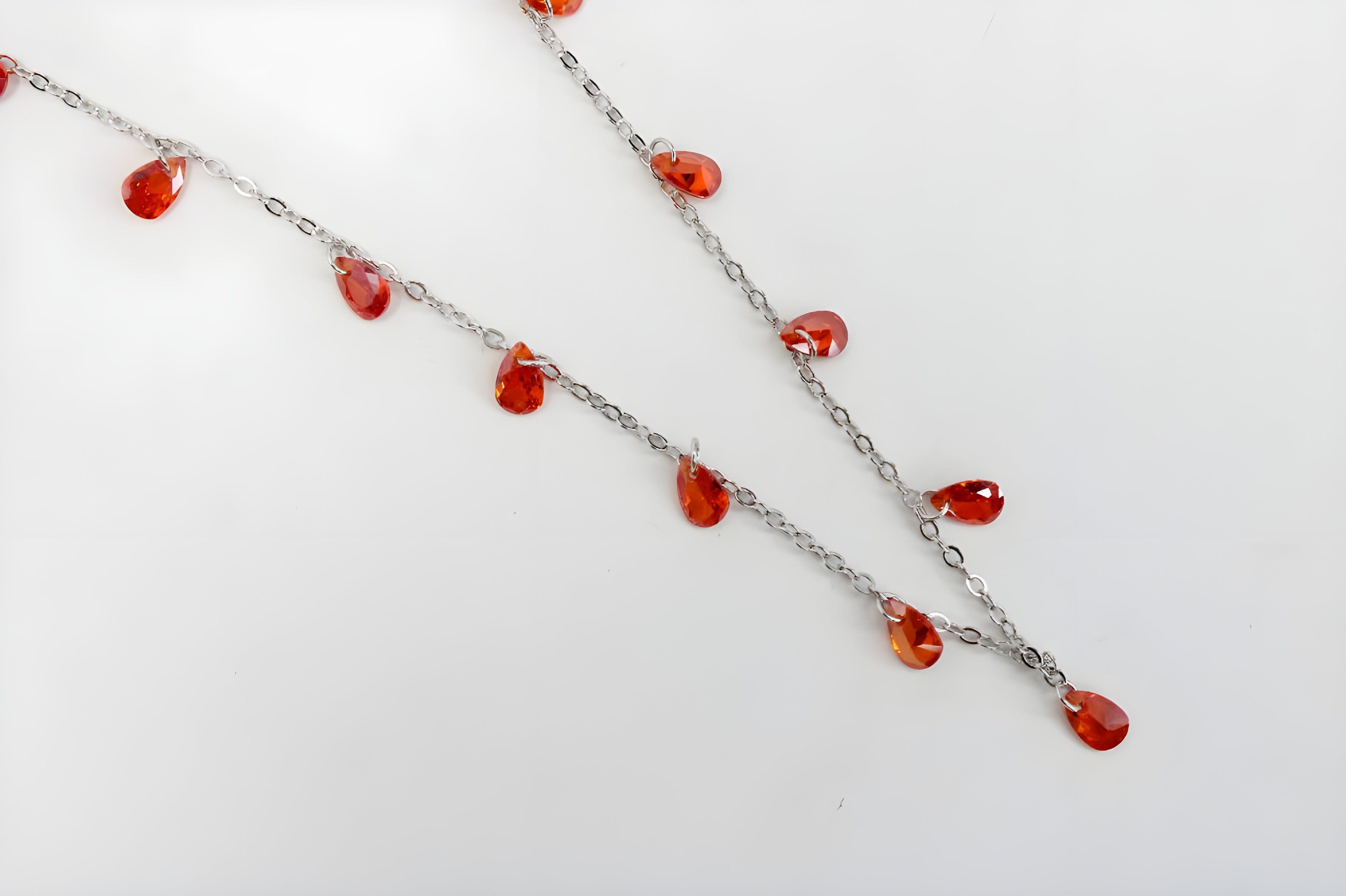 Fiery Ember Teardrop Necklace