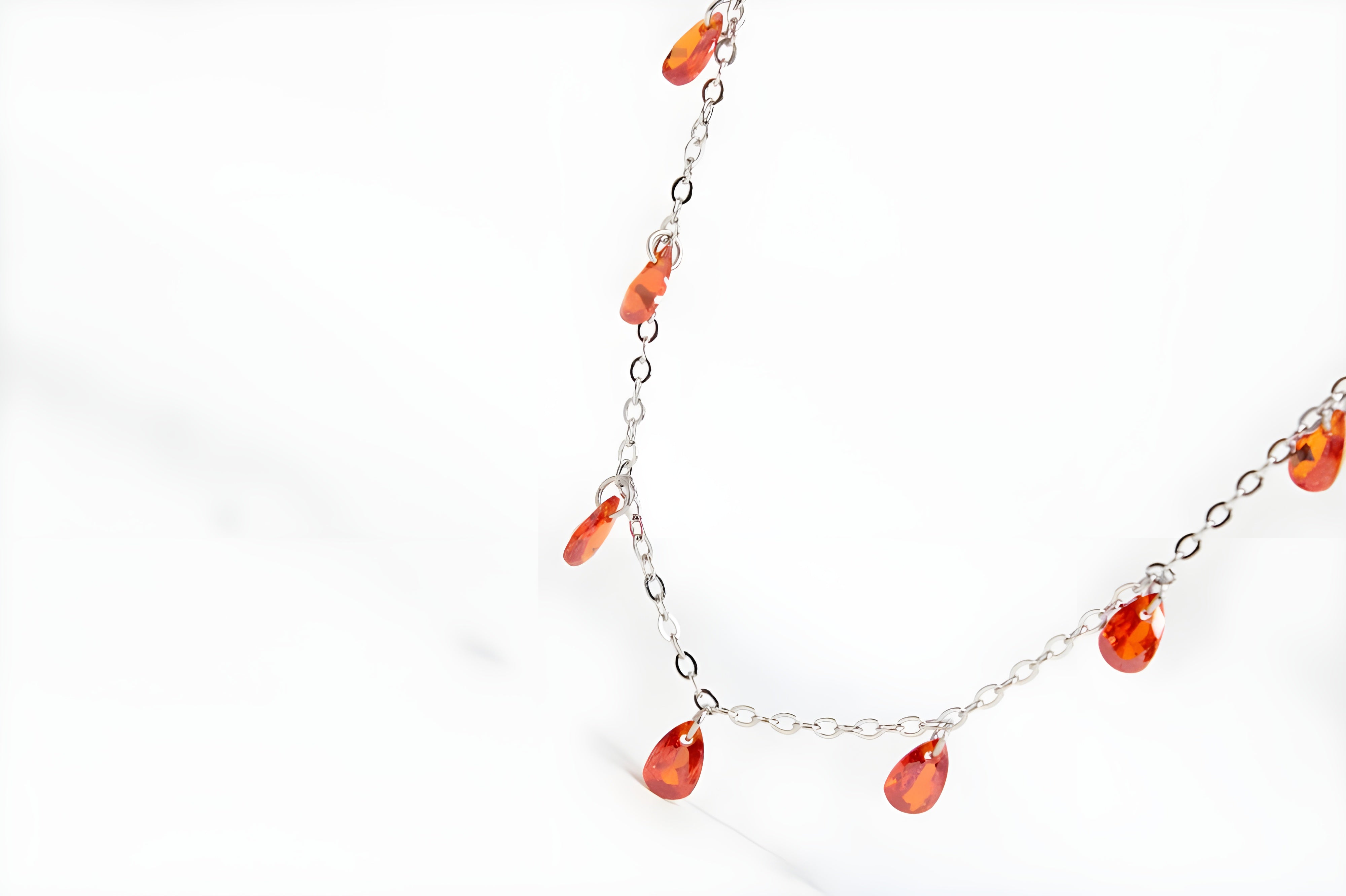 Fiery Ember Teardrop Necklace