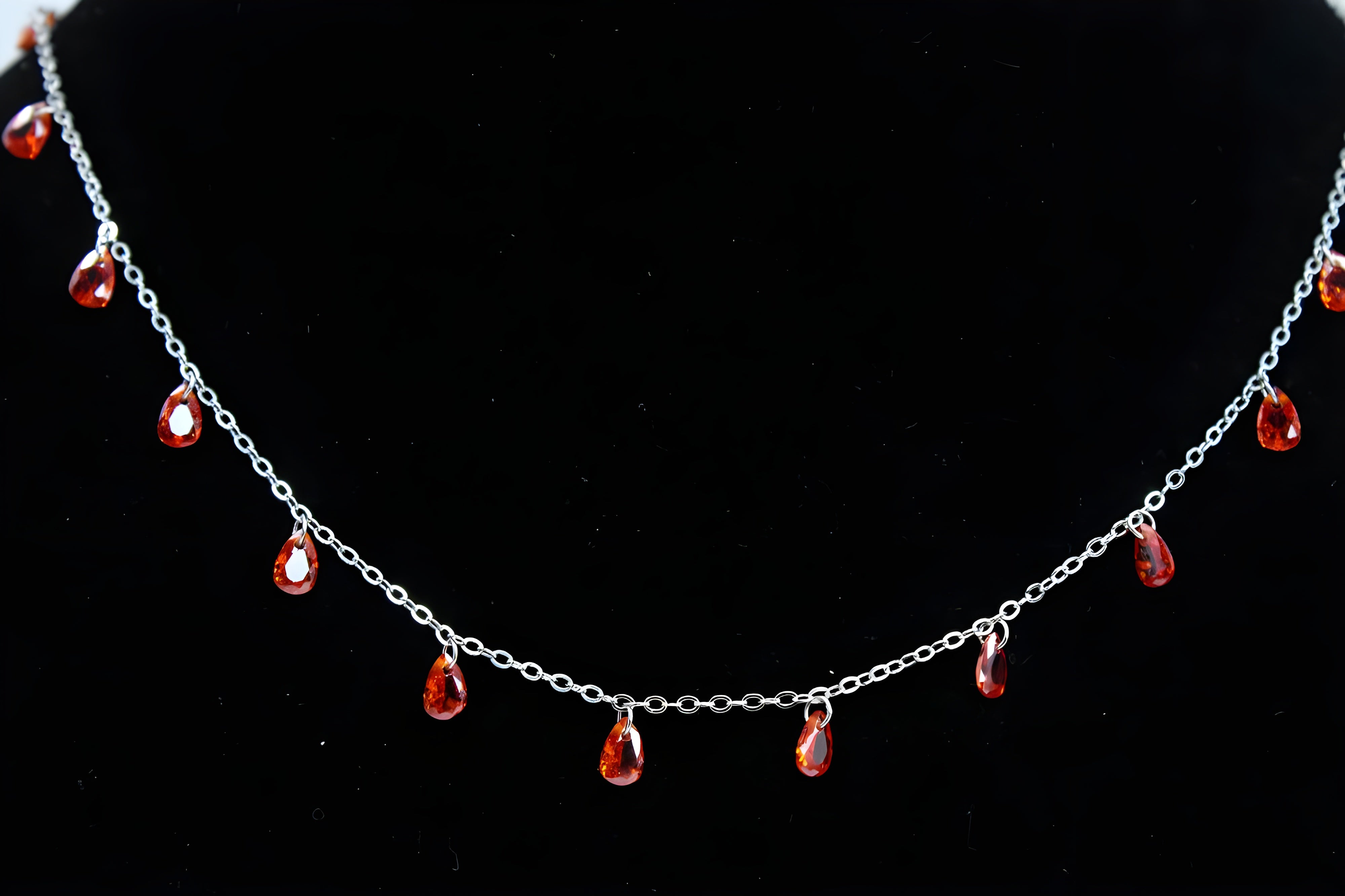 Fiery Ember Teardrop Necklace