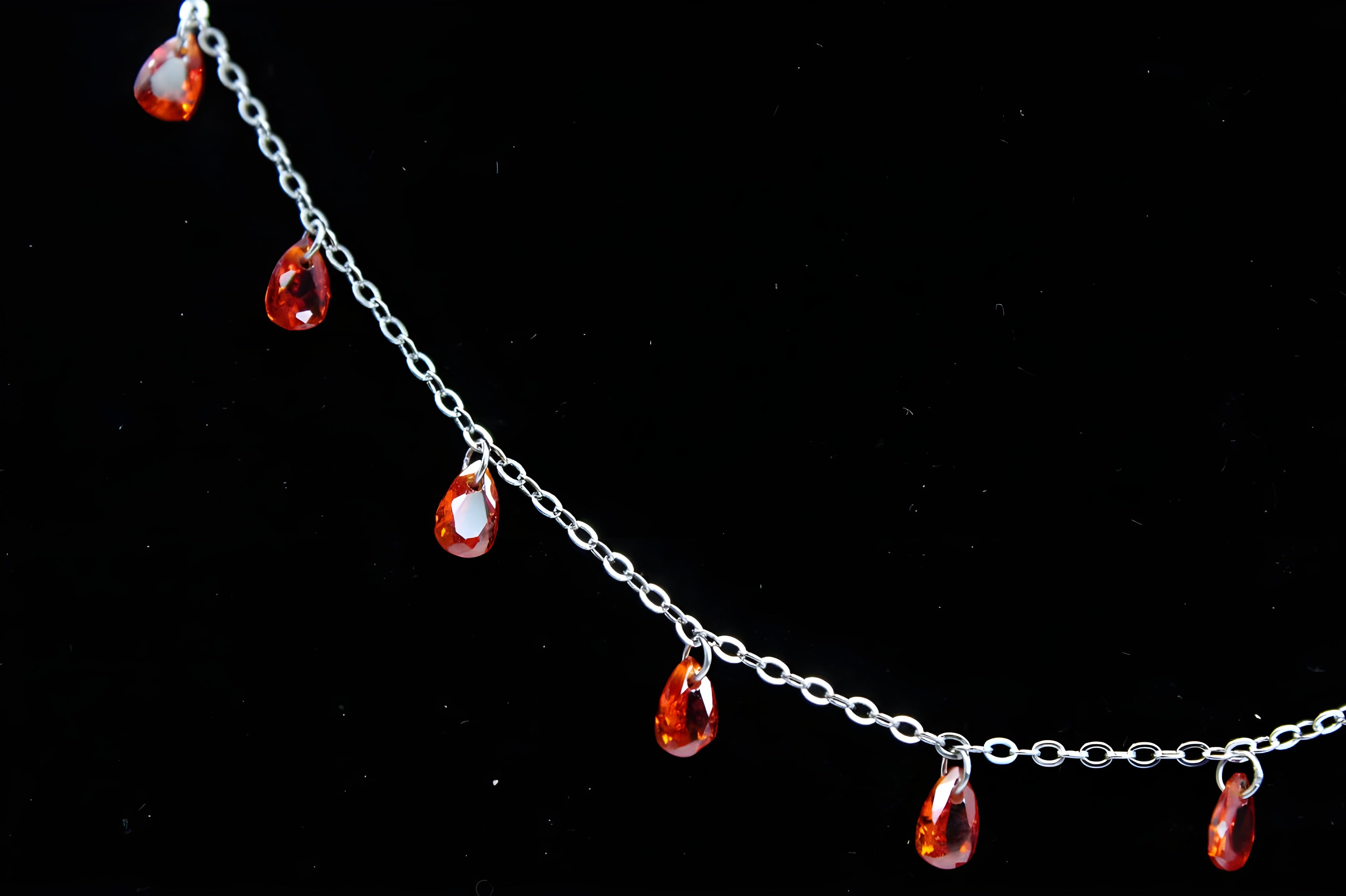 Fiery Ember Teardrop Necklace