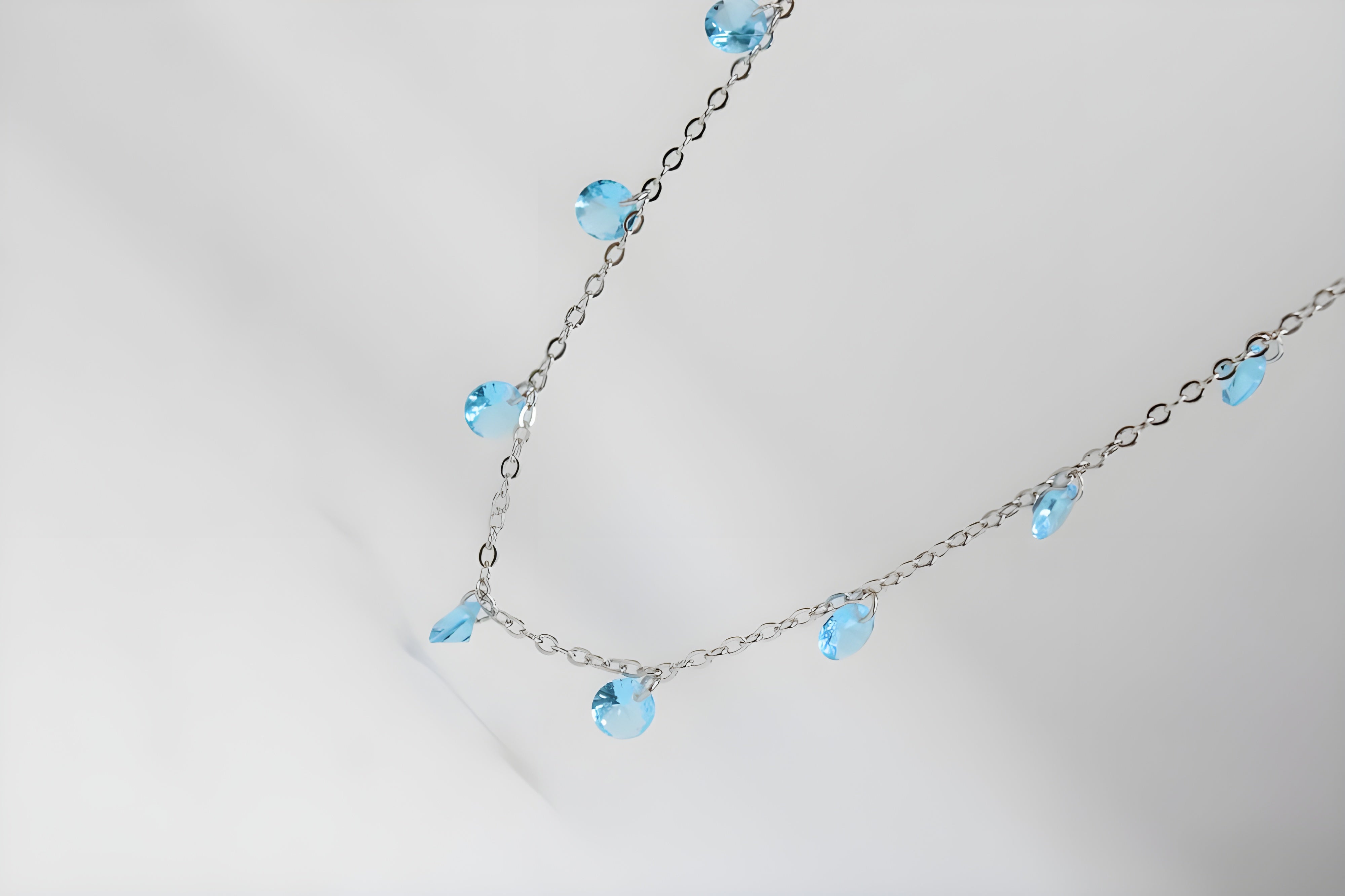 Soft blue Triangle VeeLux Premium Crystal Necklace