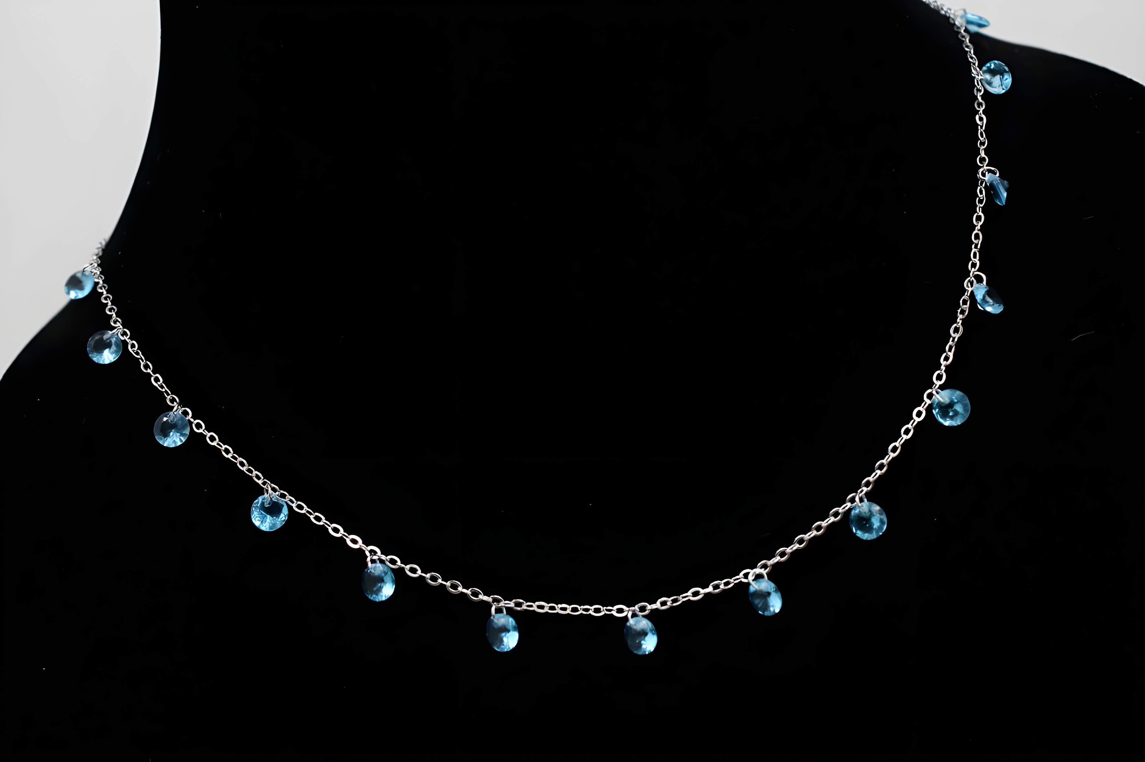 Soft blue Triangle VeeLux Premium Crystal Necklace