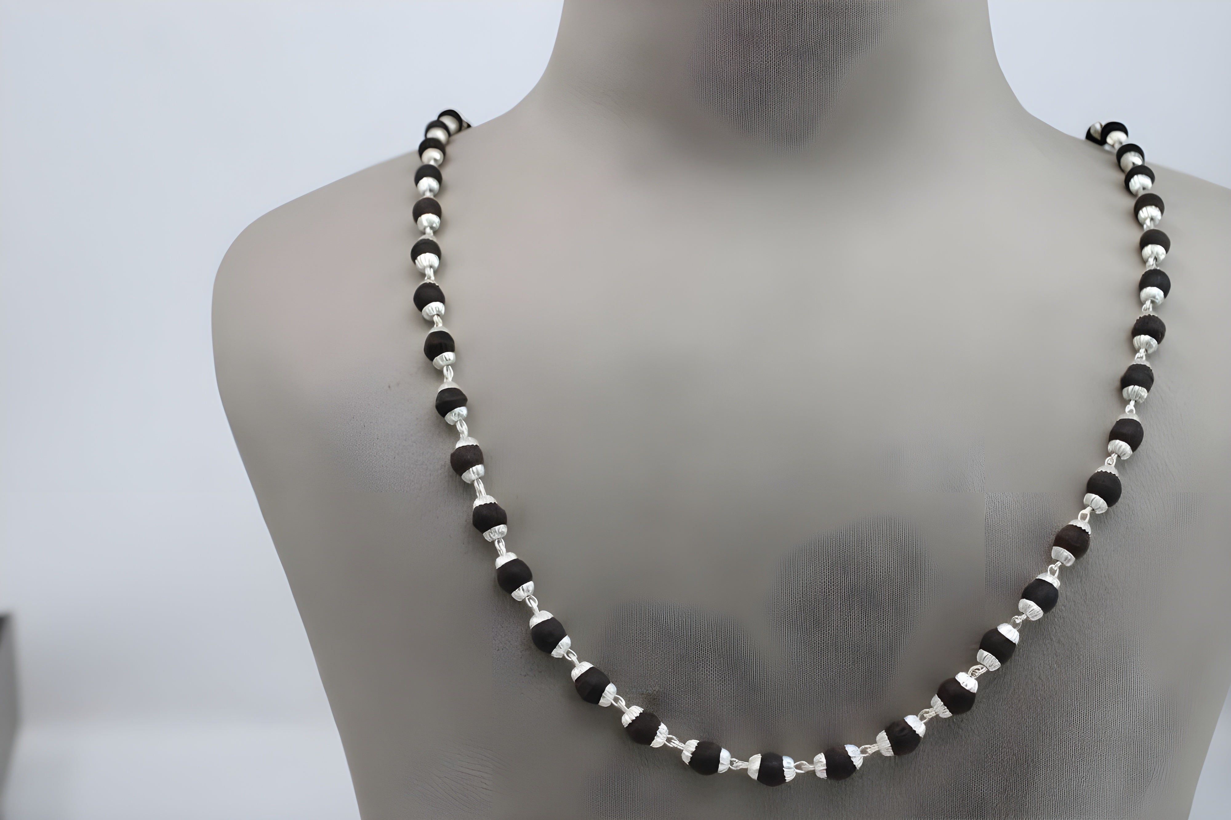 Midnight Majesty Beaded Silver Chain