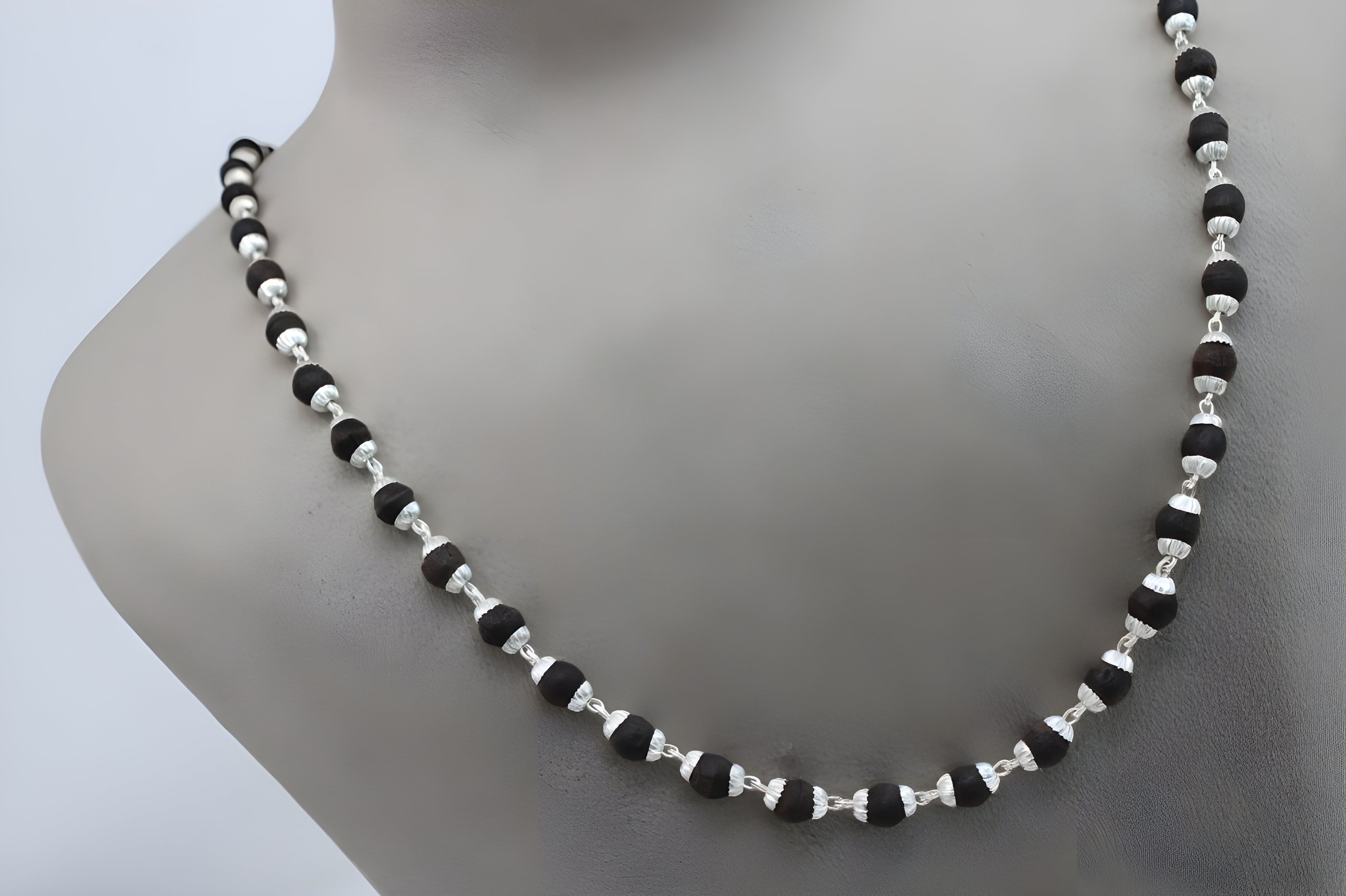 Midnight Majesty Beaded Silver Chain