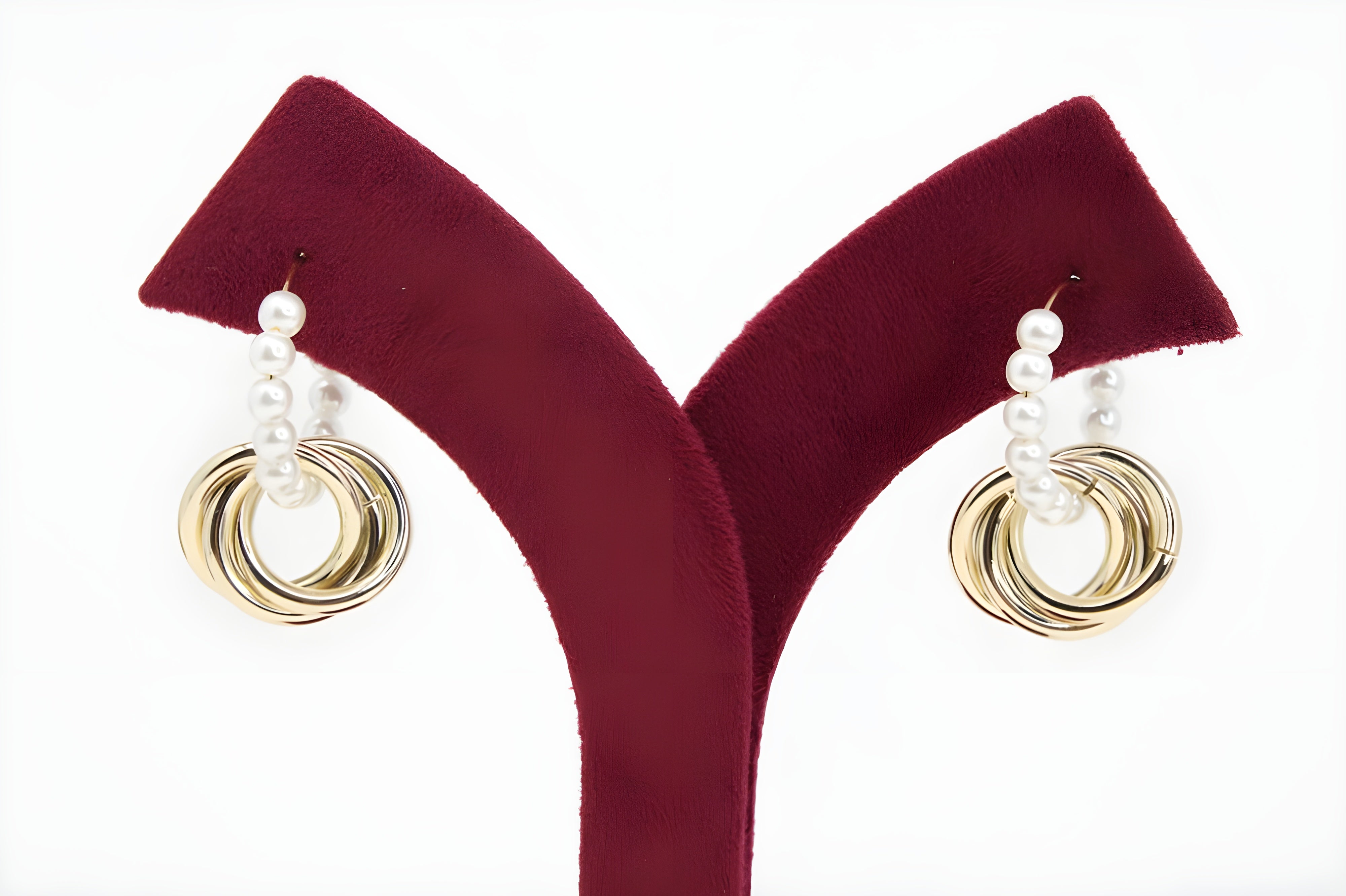 Classic Gold Hoop Earrings with Freshwater Pearls