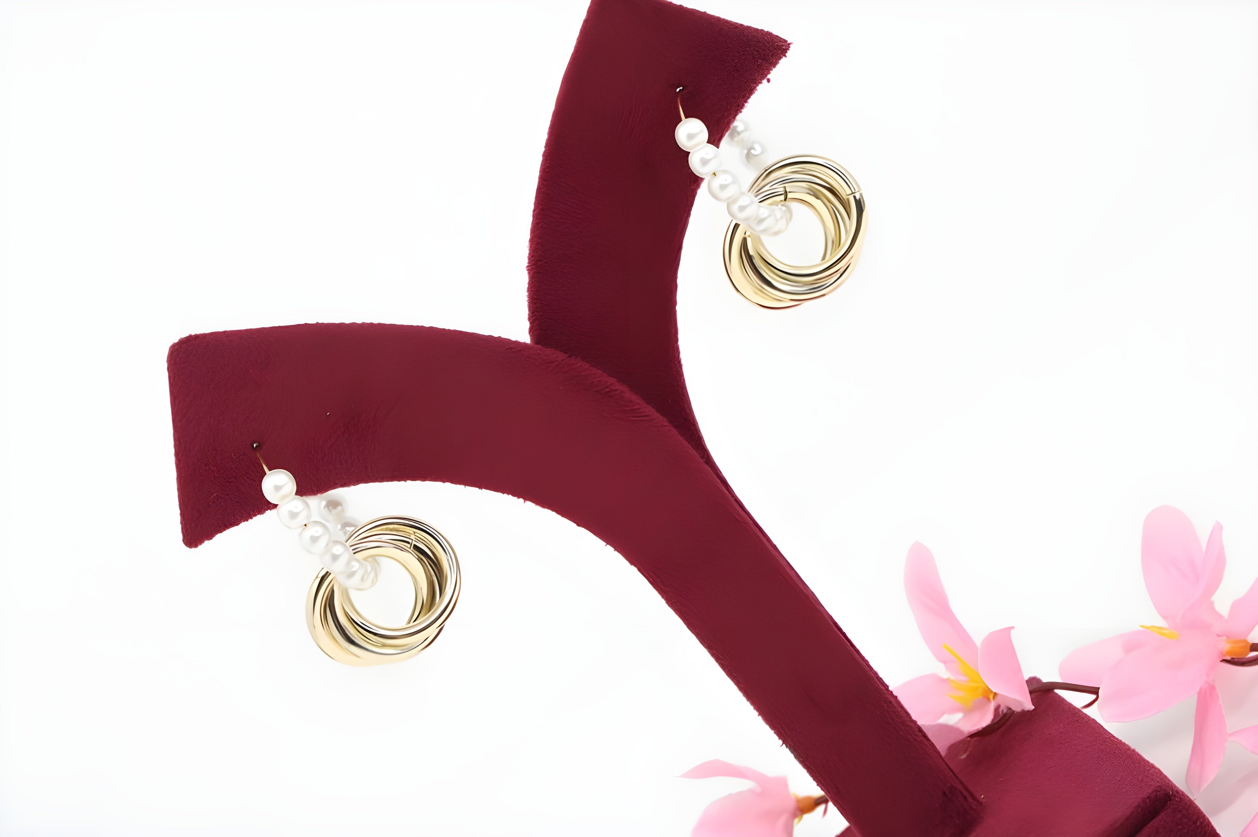 Classic Gold Hoop Earrings with Freshwater Pearls