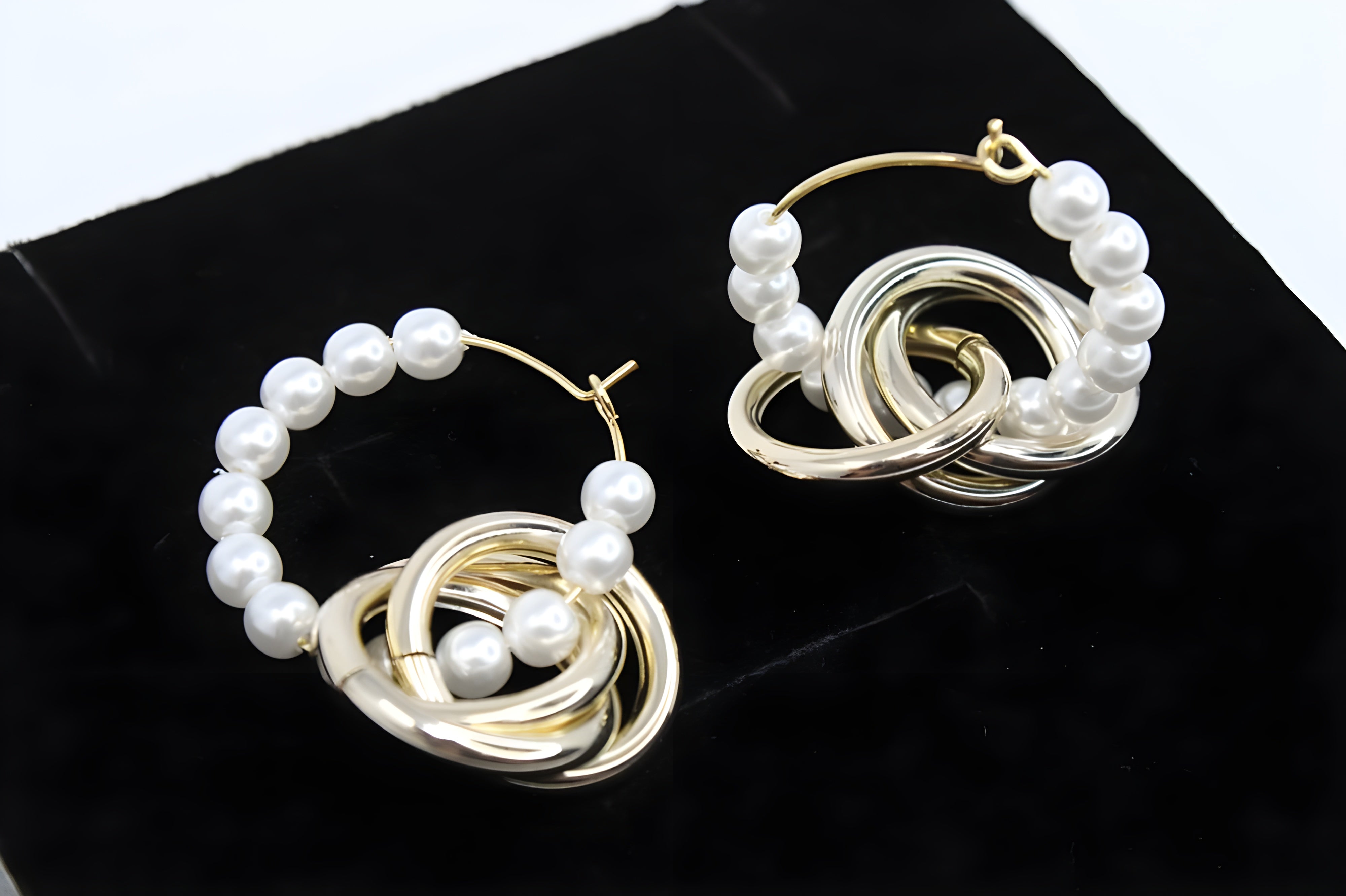 Classic Gold Hoop Earrings with Freshwater Pearls