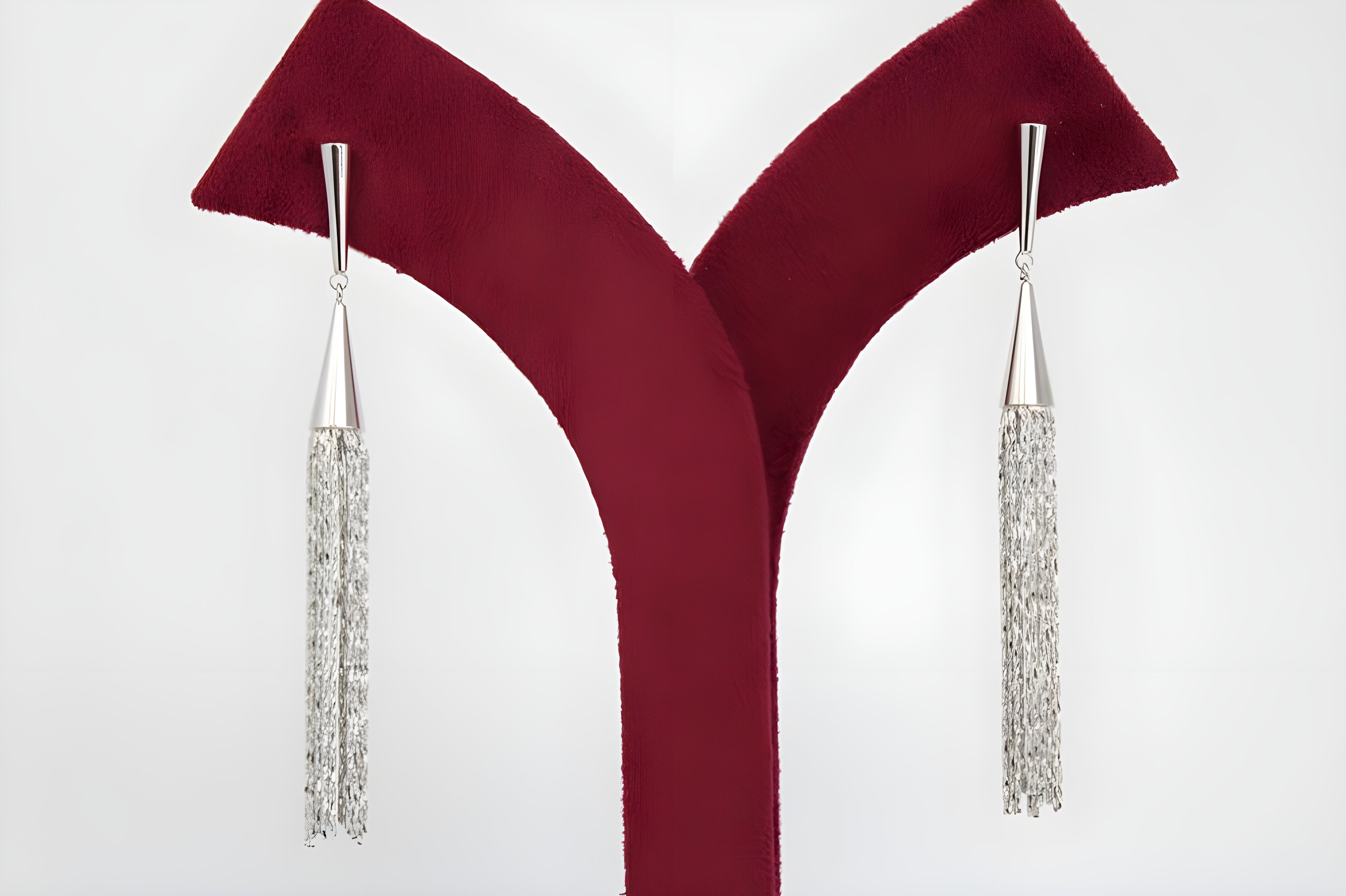 Elegant Silver Tassel Drop Earrings