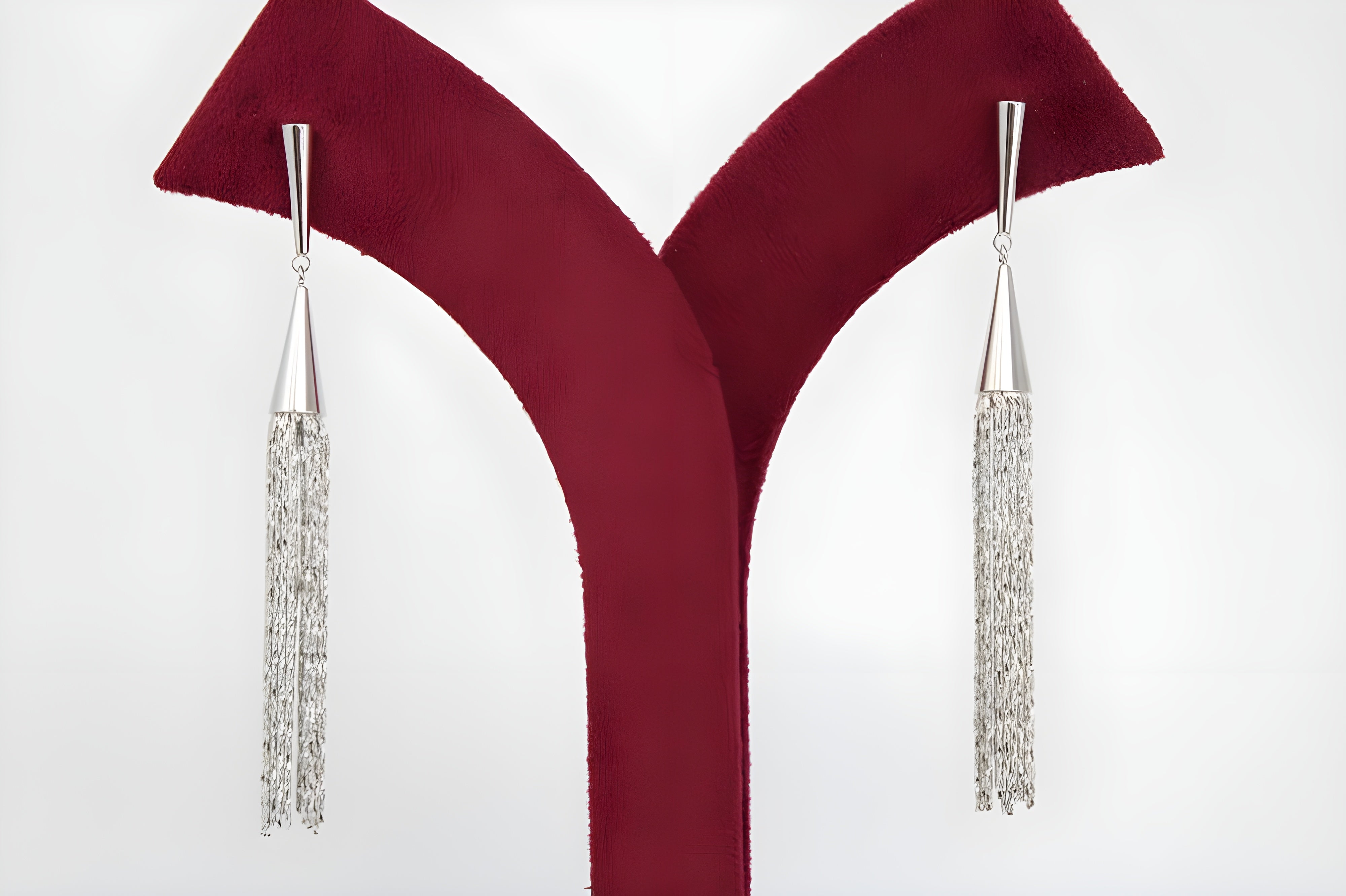 Elegant Silver Tassel Drop Earrings