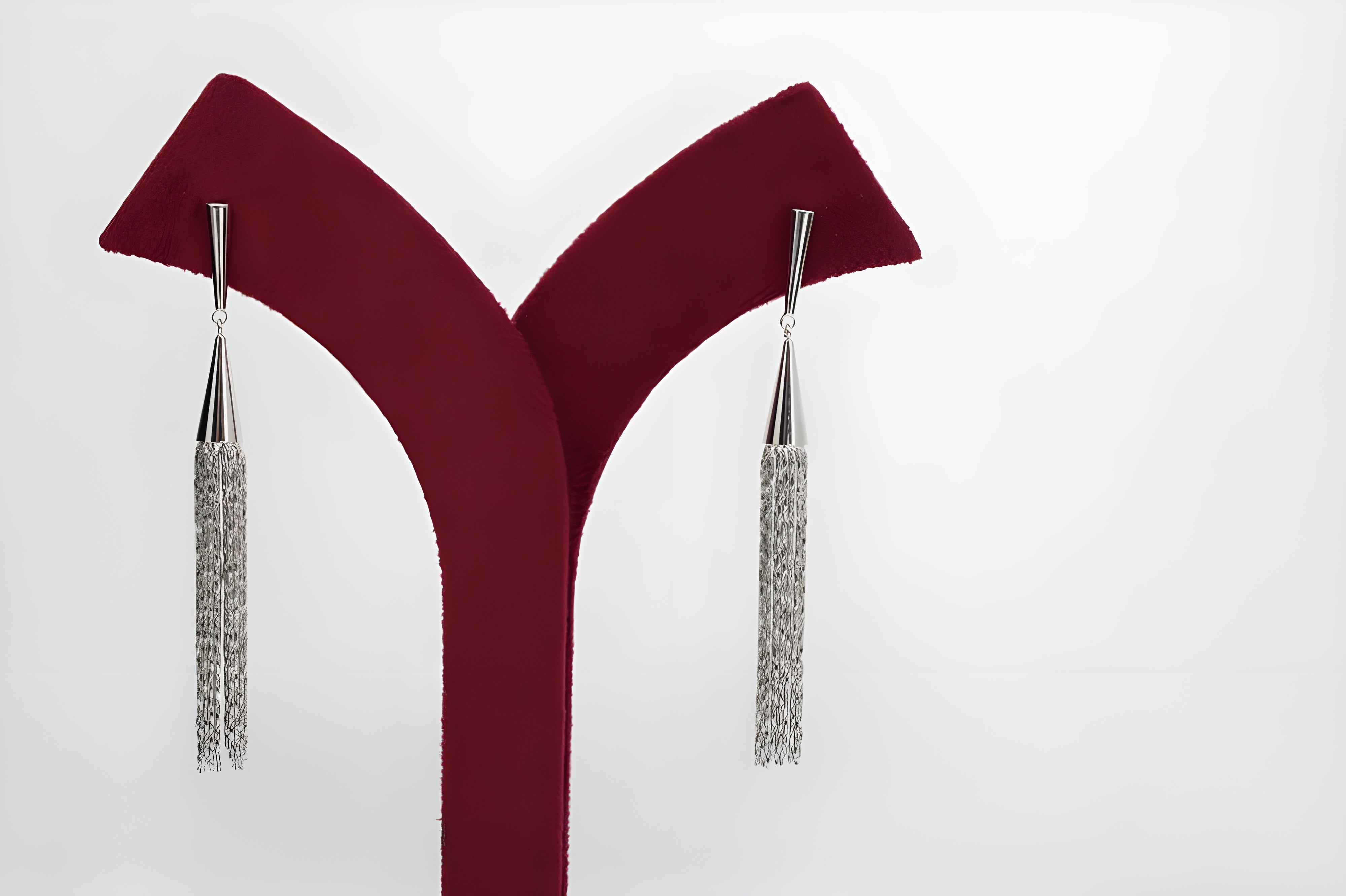 Elegant Silver Tassel Drop Earrings