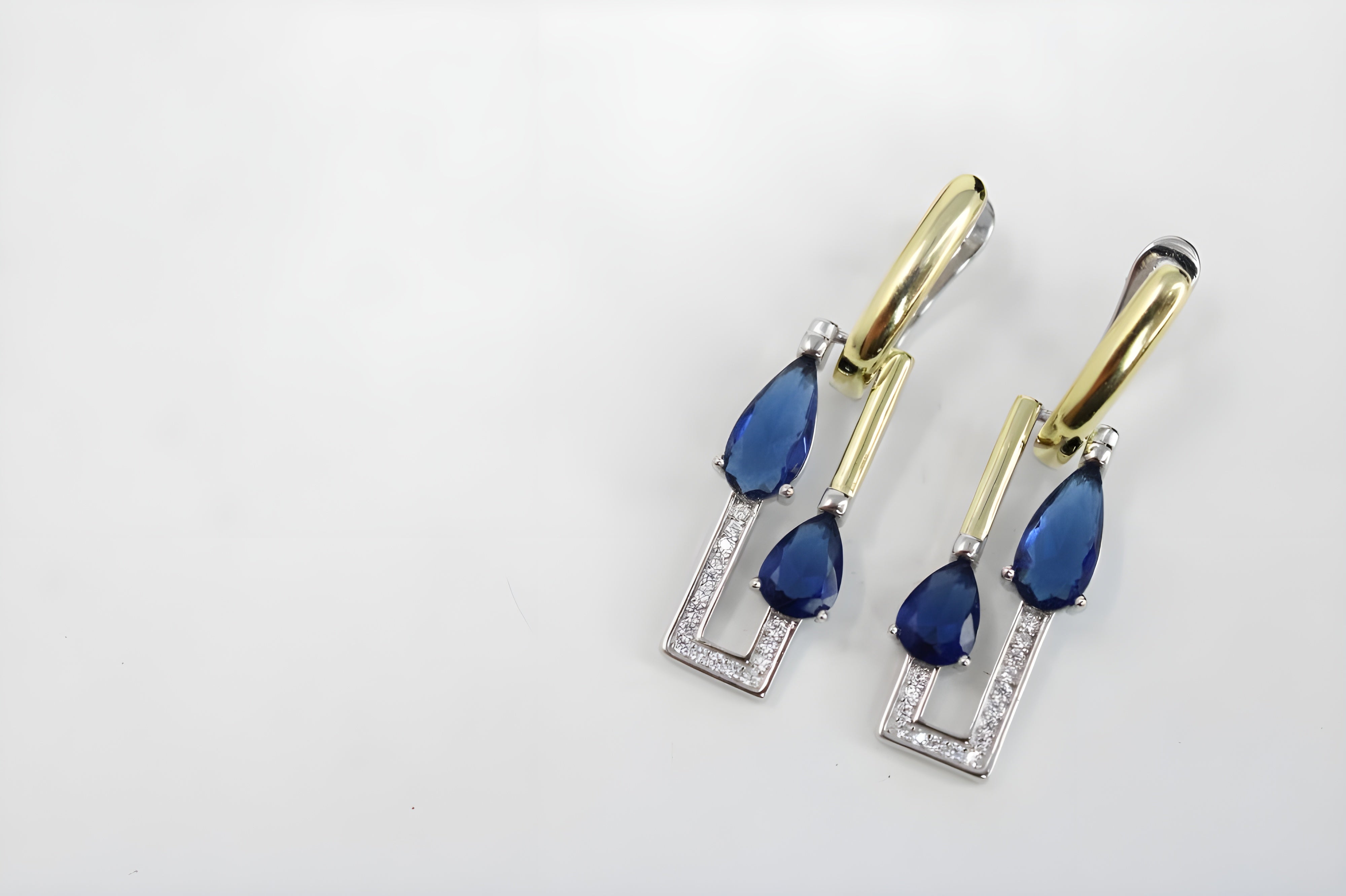 Sapphire Deco Diamond Jewelry Set