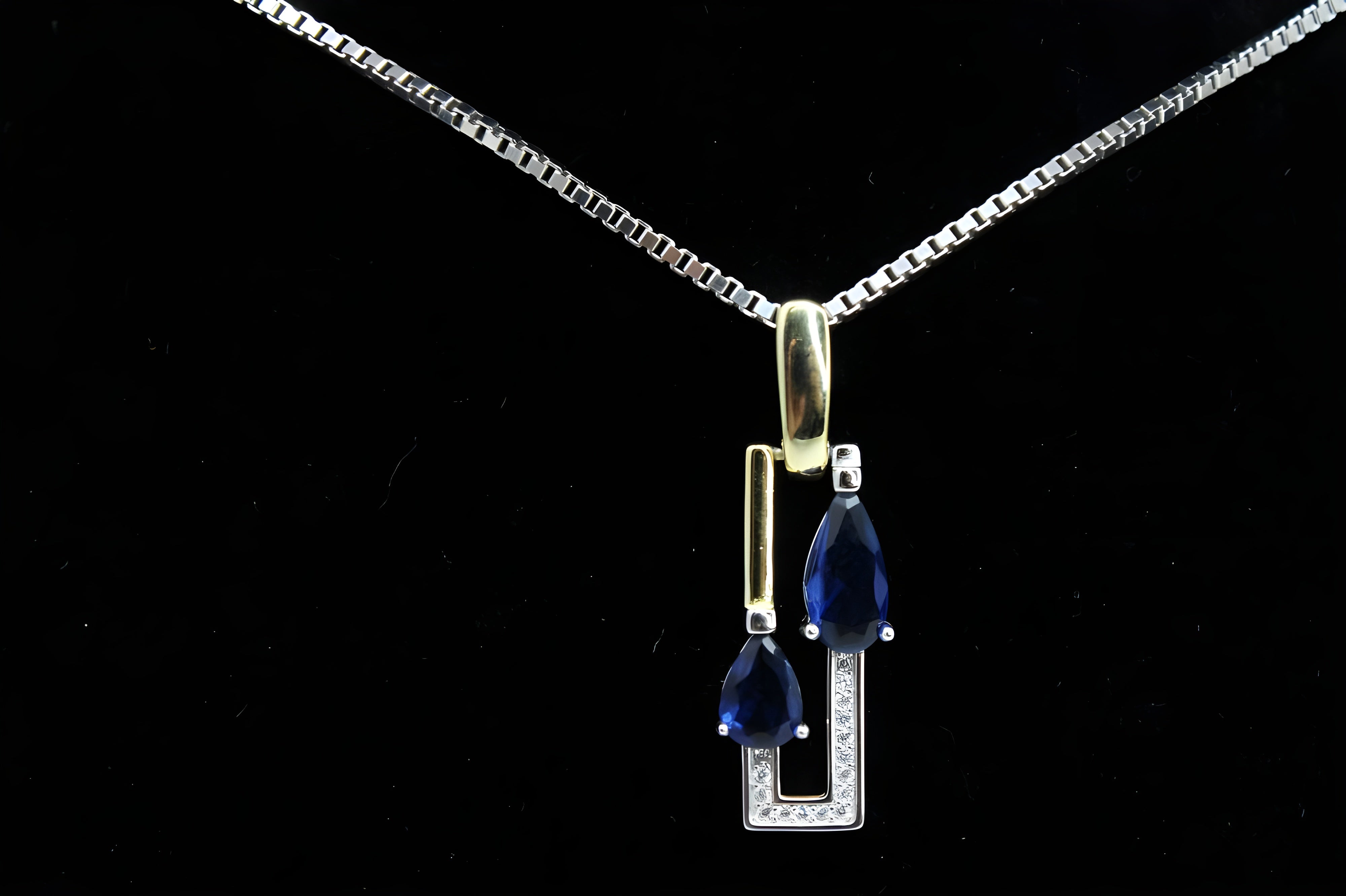 Sapphire Deco Diamond Jewelry Set