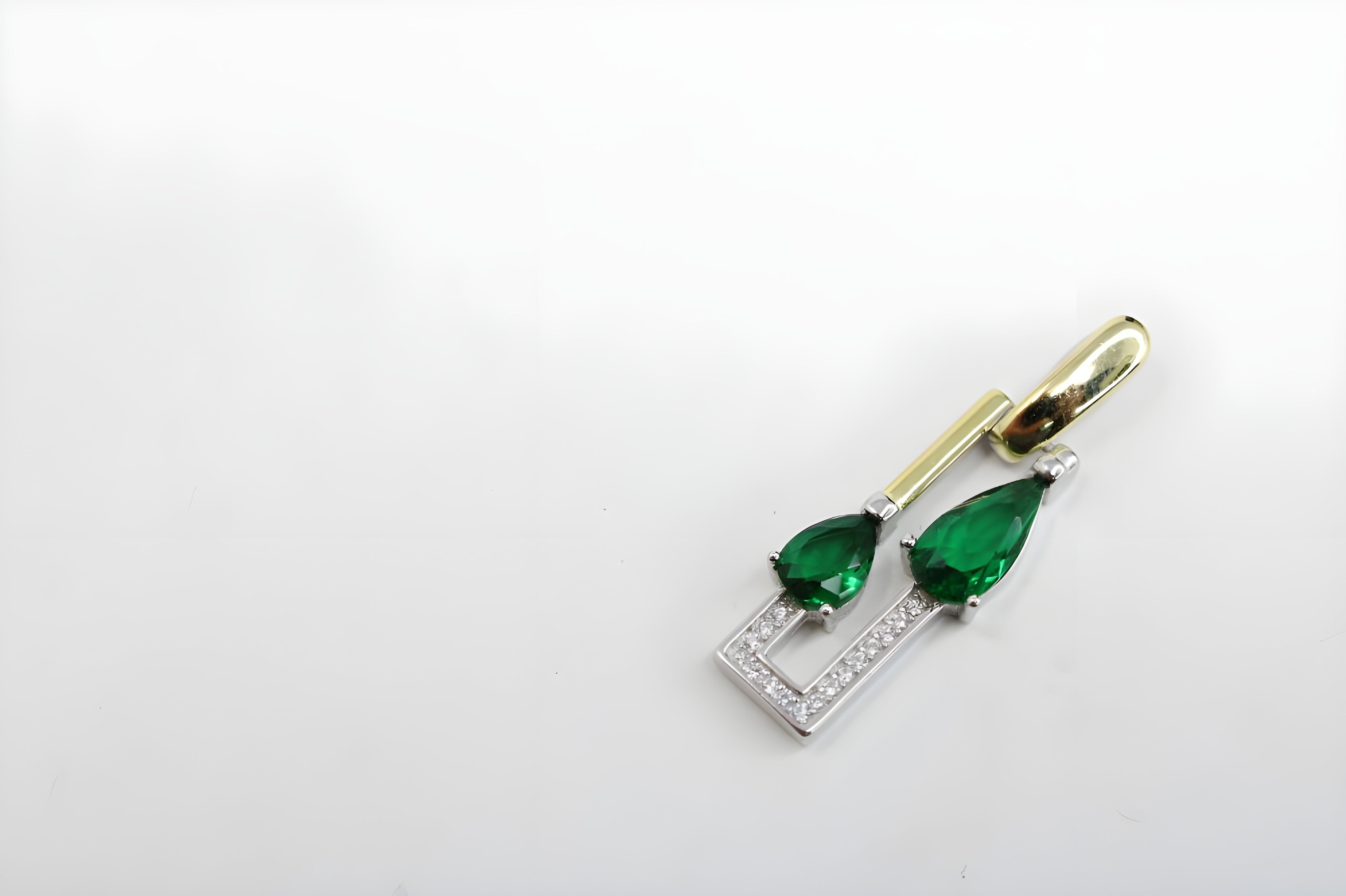 Emerald Deco Diamond Jewelry Set