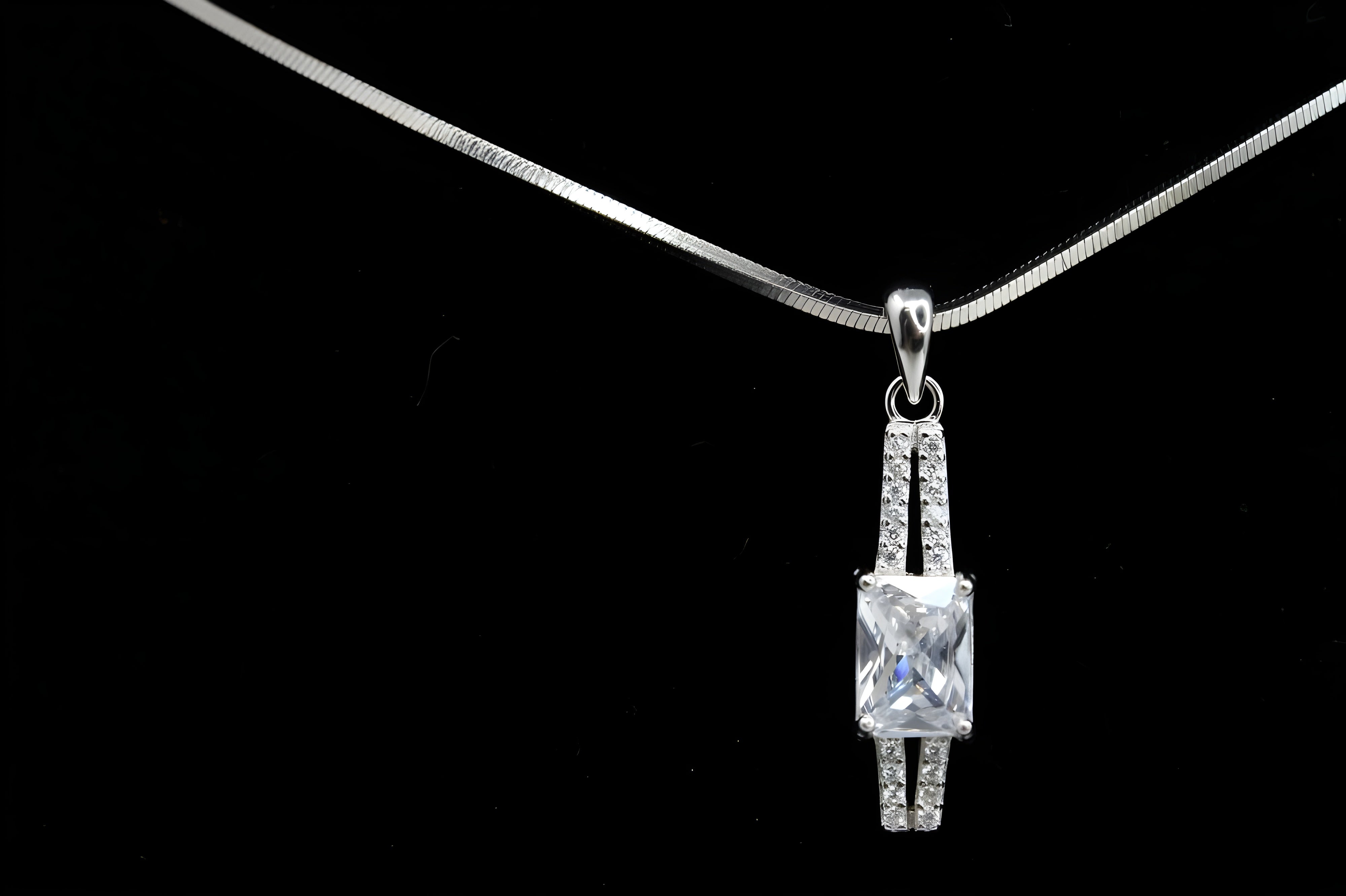 Radiant White Diamond Elegance Jewelry Set