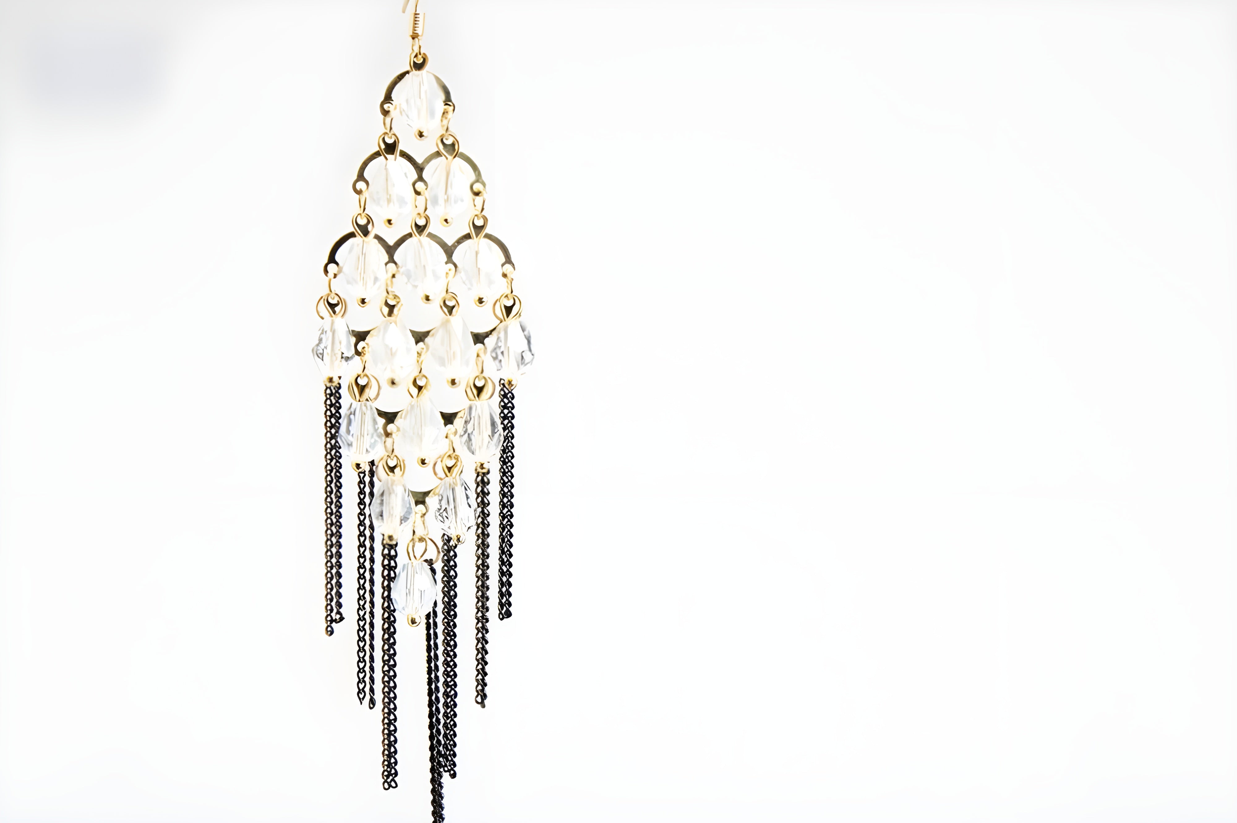 Elegant Pearl Cluster Chandelier Earrings with Antique Bronze Tassels