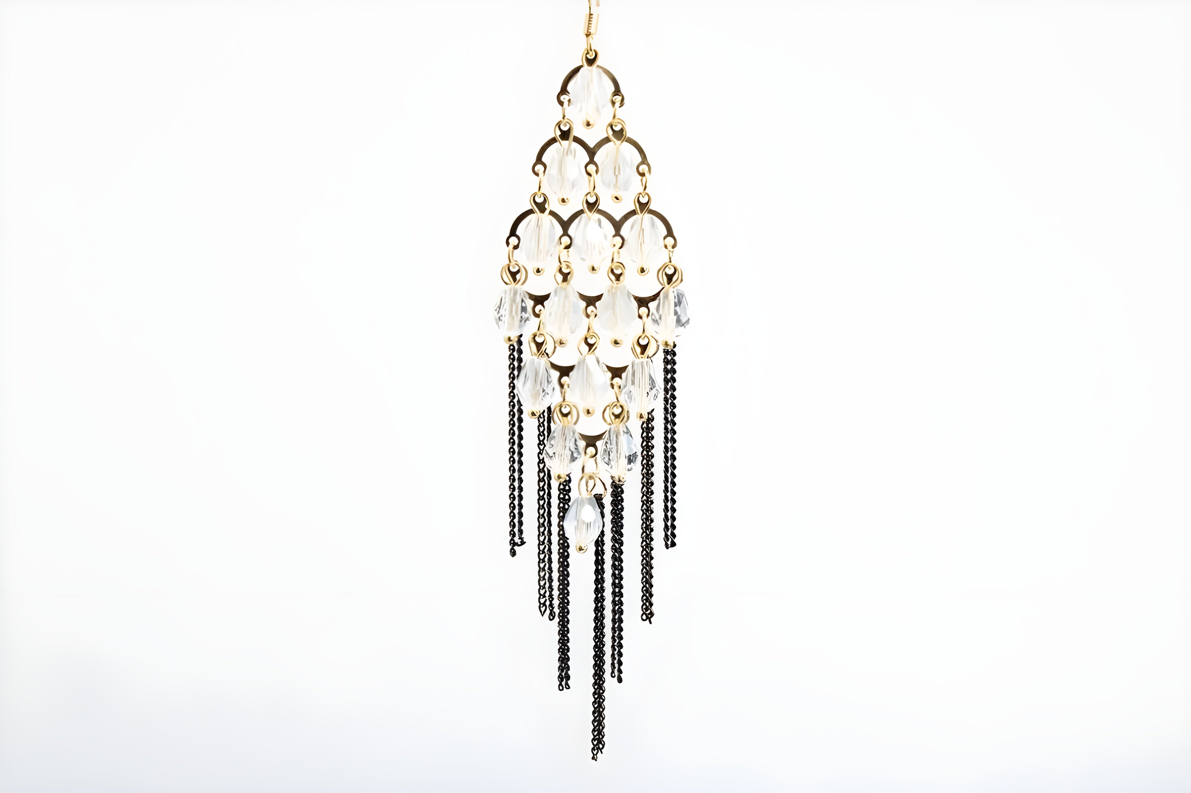 Elegant Pearl Cluster Chandelier Earrings with Antique Bronze Tassels