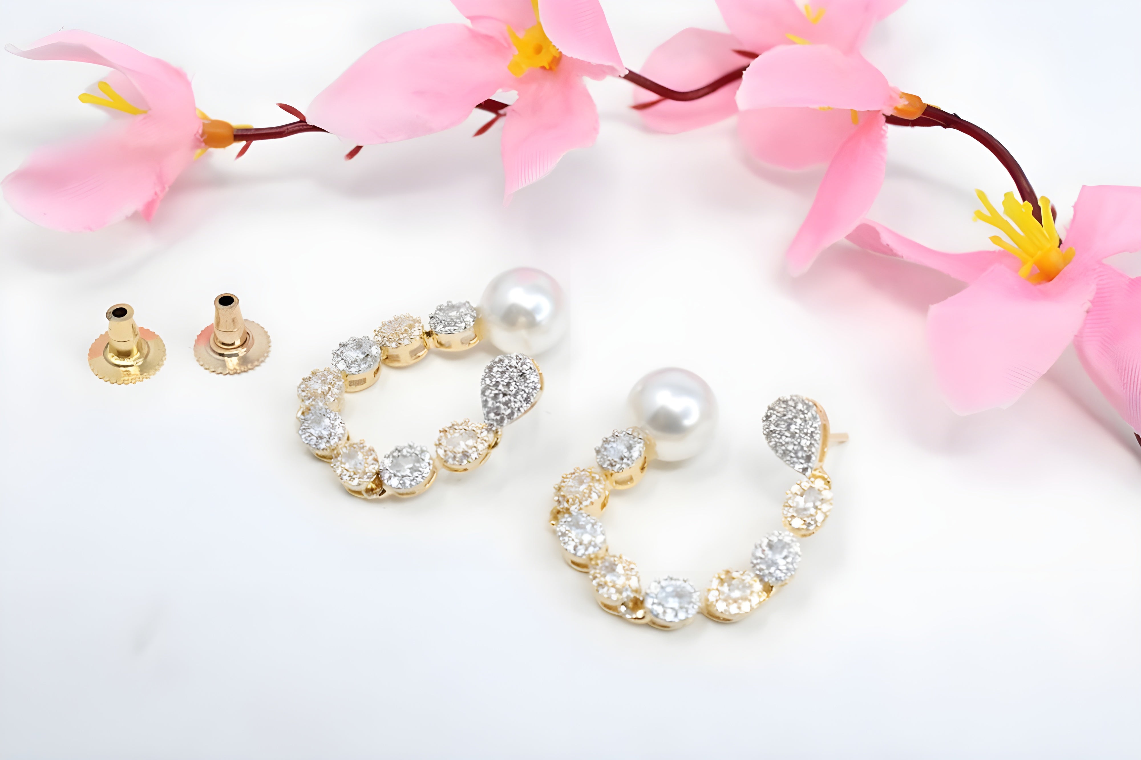 Elegant Crystal and Pearl Drop Earrings