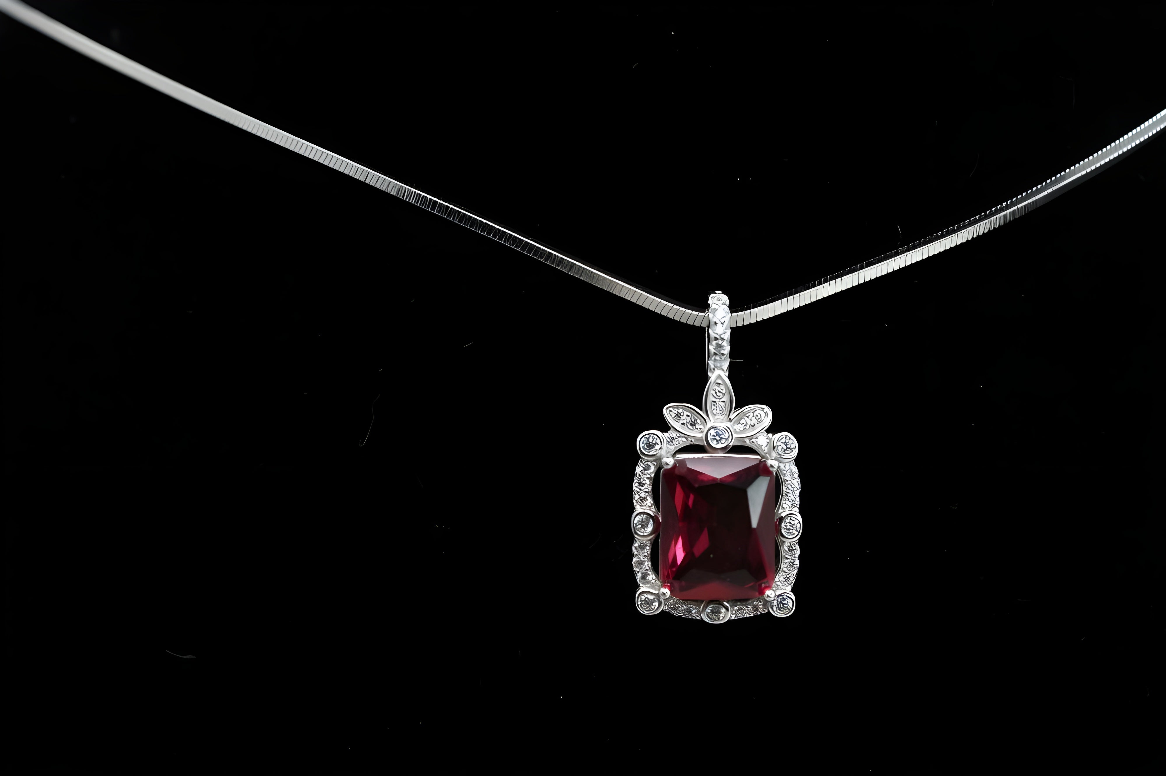 Ruby Royale Red Diamond Pendent Set