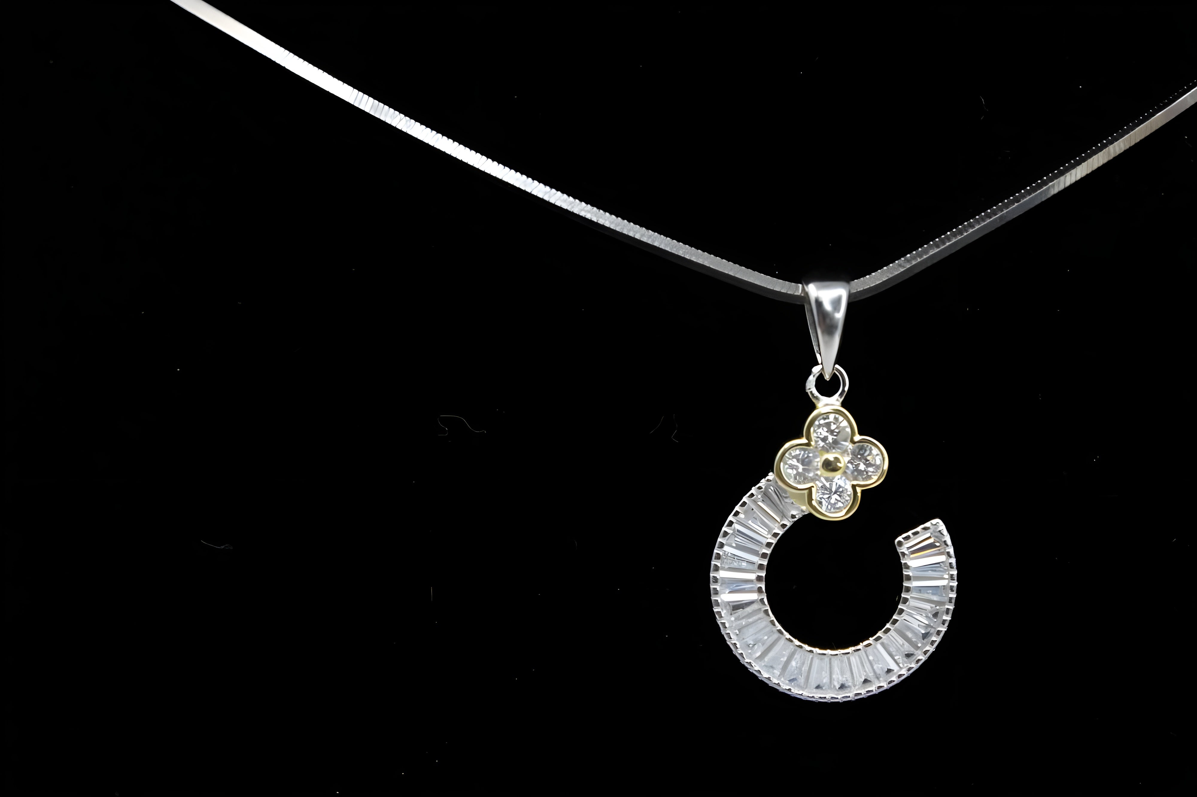 Baguette Blossom Diamond Pendent Set