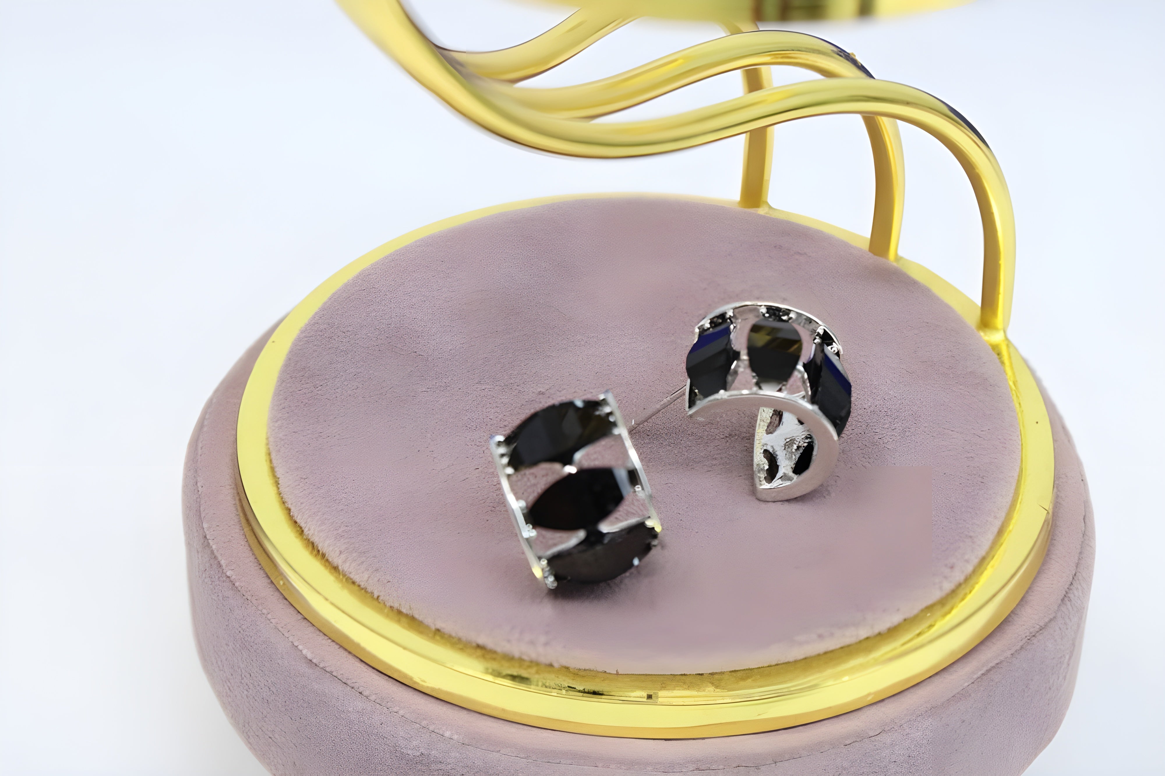 Sparkling Black Cubic Zirconia Studs in Sterling Silver