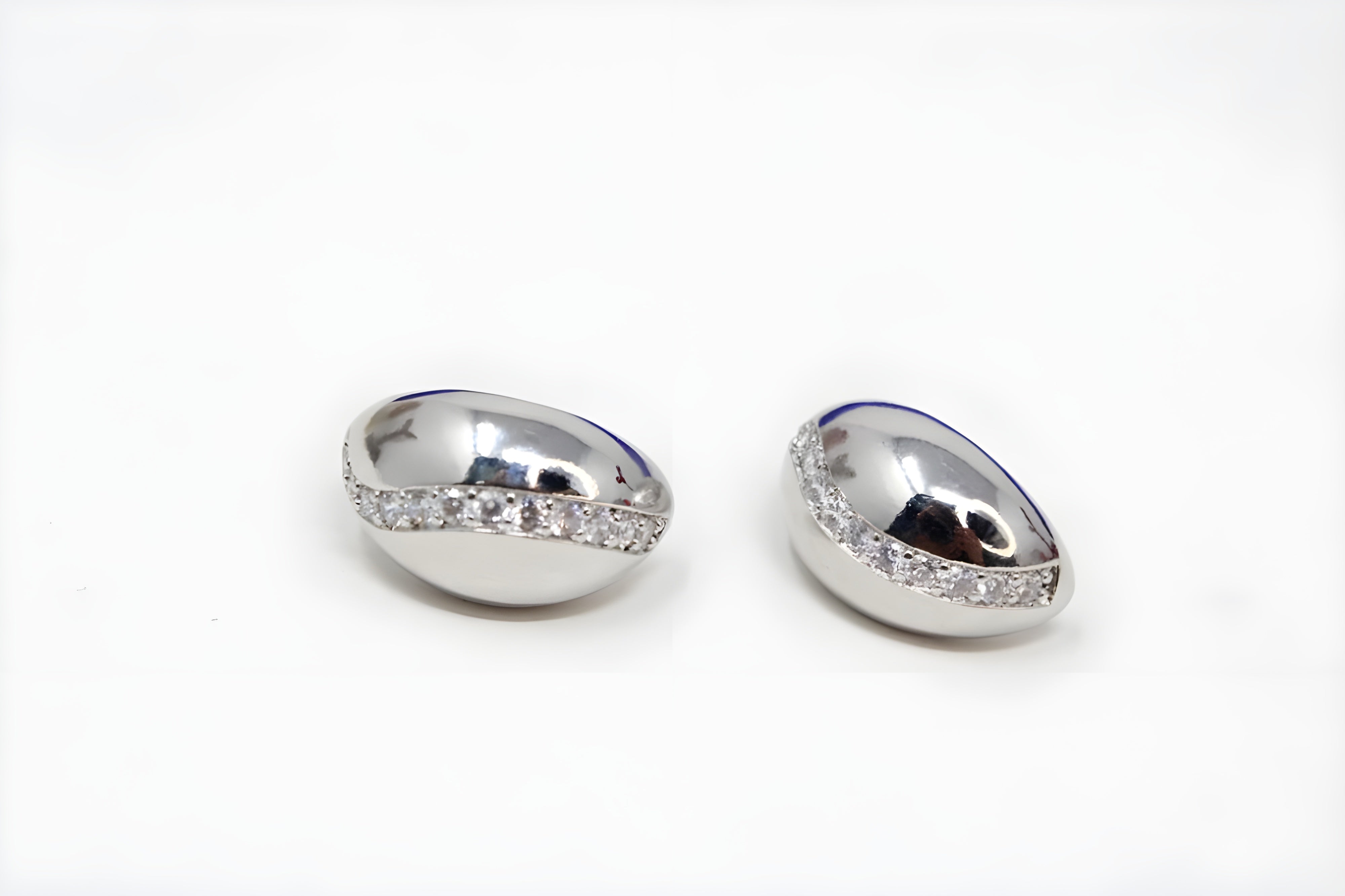 Radiant Spark Sterling Silver Diamond Stud Earrings