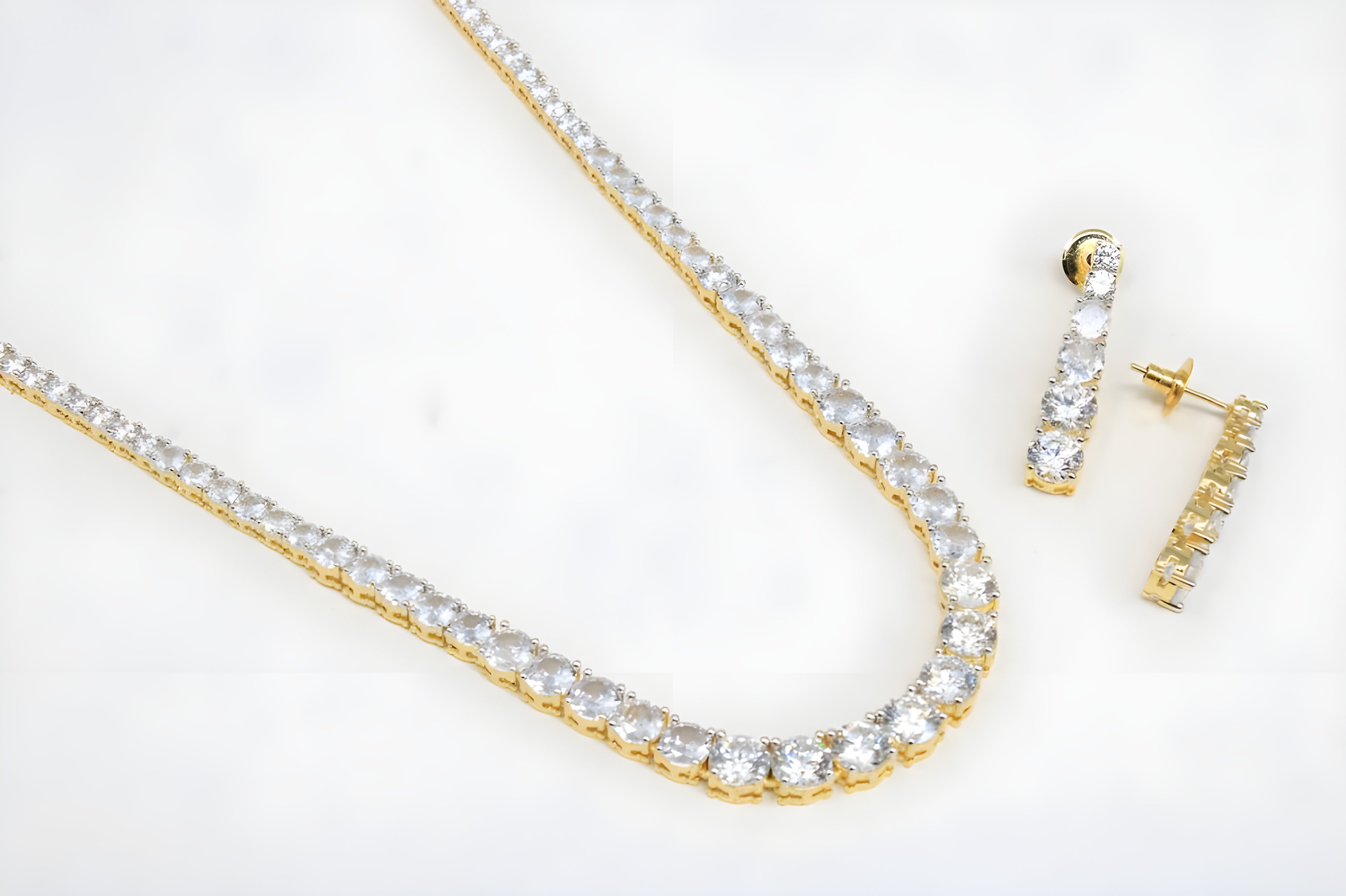 Golden Crystal Radiance Necklace Set