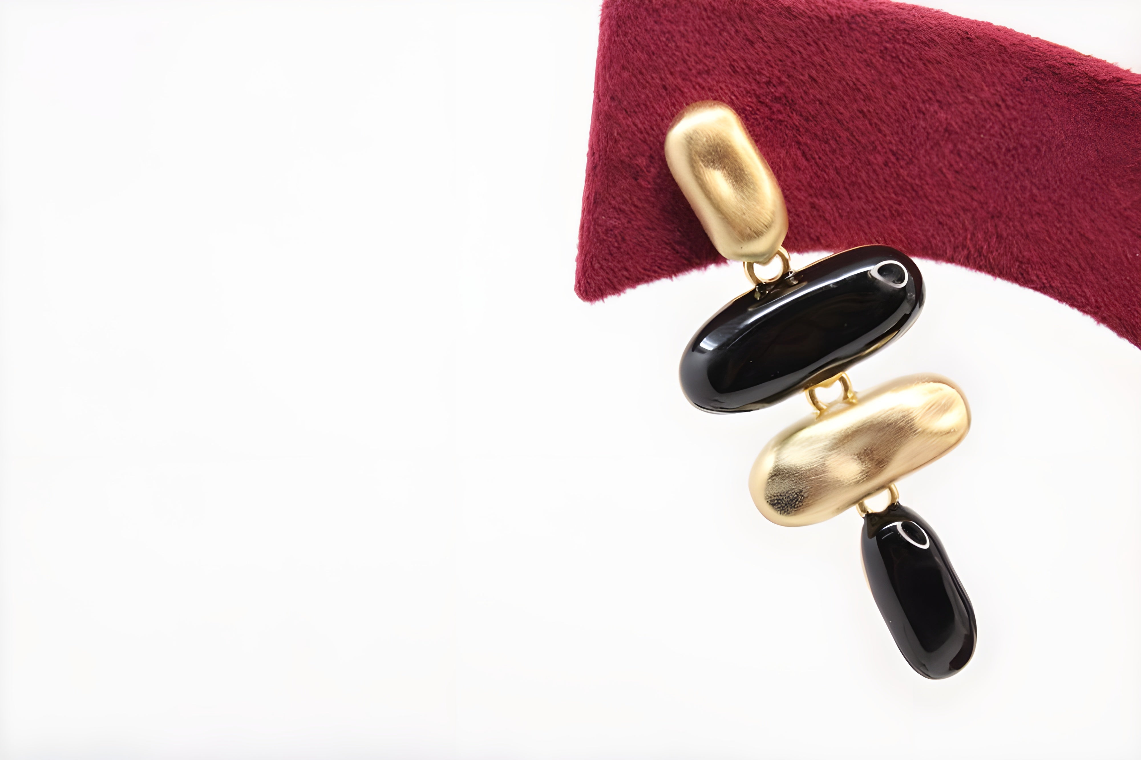 Black and Gold Marble Drop Earrings