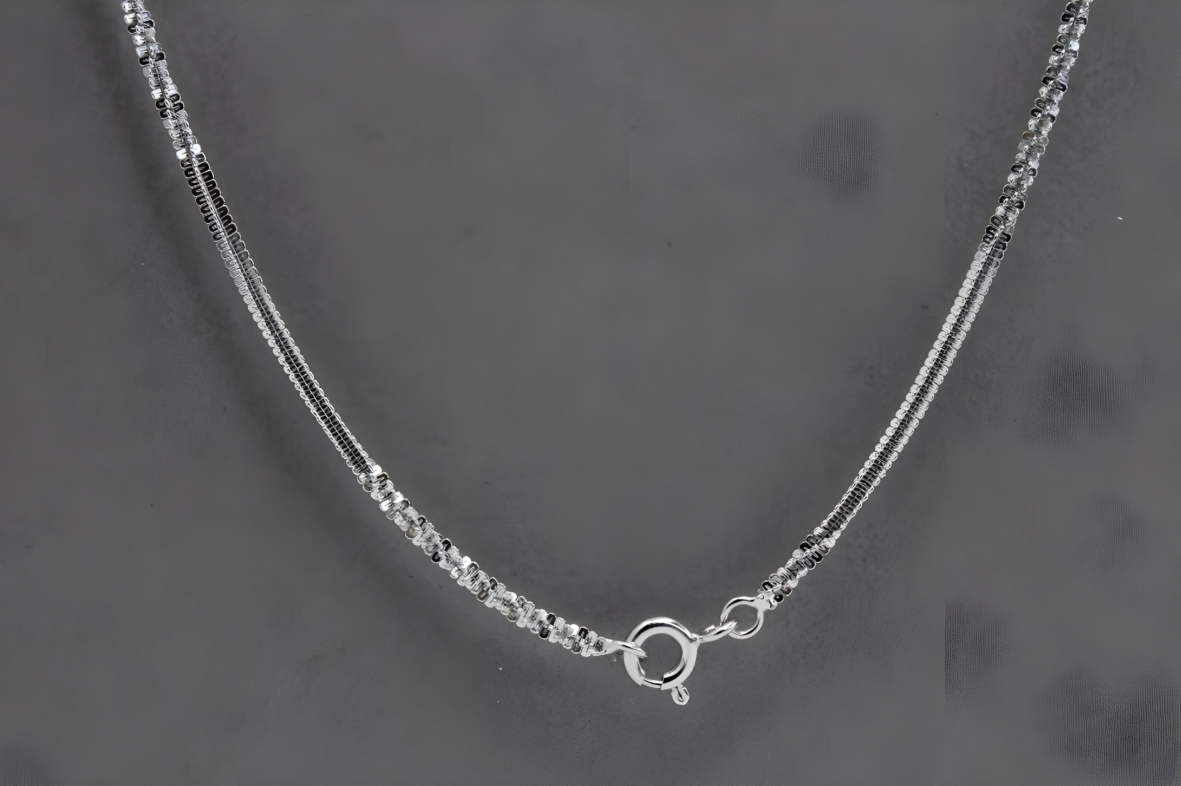 Lustrous Sterling Silver Multi-Faceted Bead Chain - Understated Elegance for Every Style