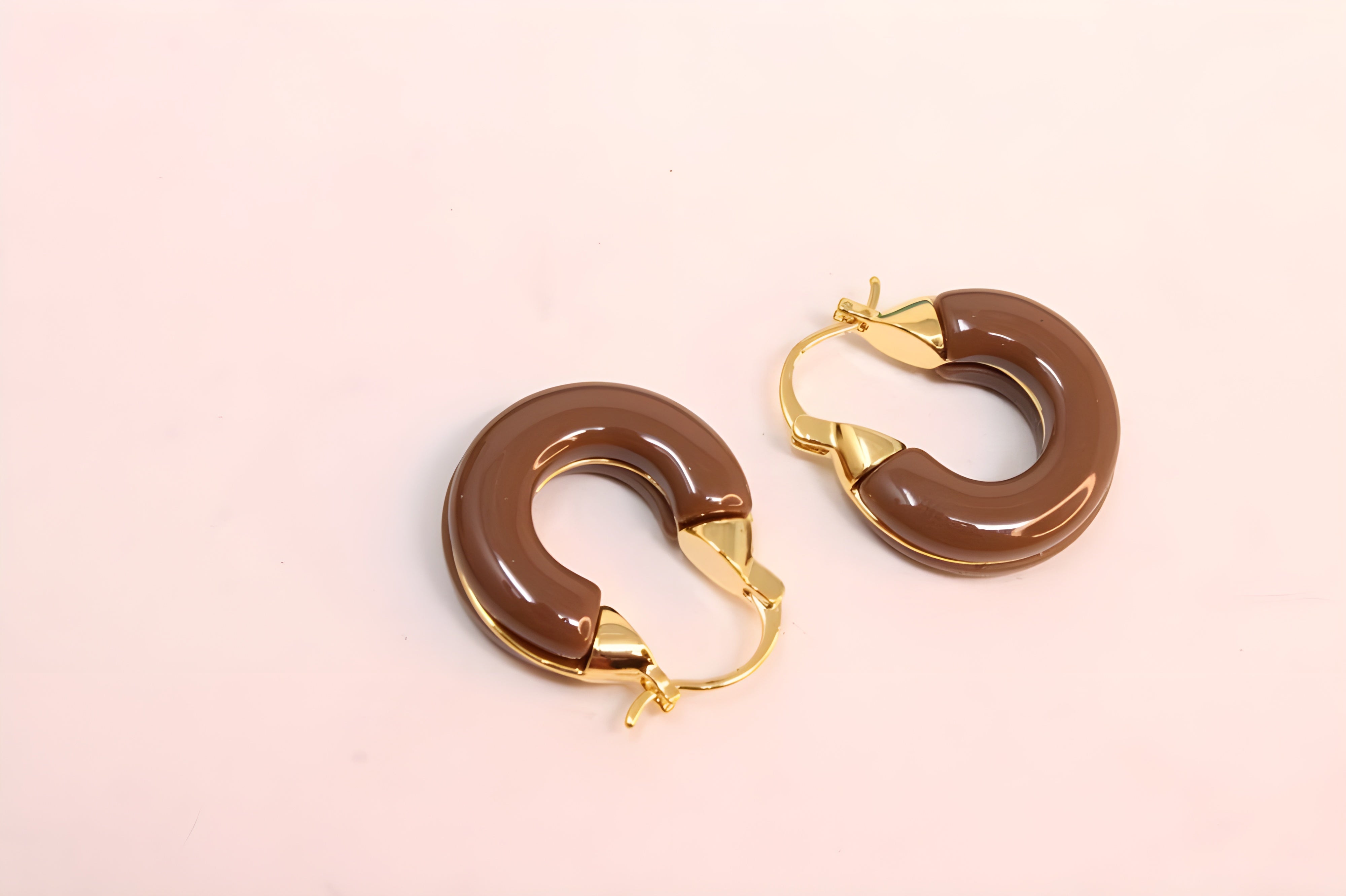 Rich Terracotta Hoop Earrings