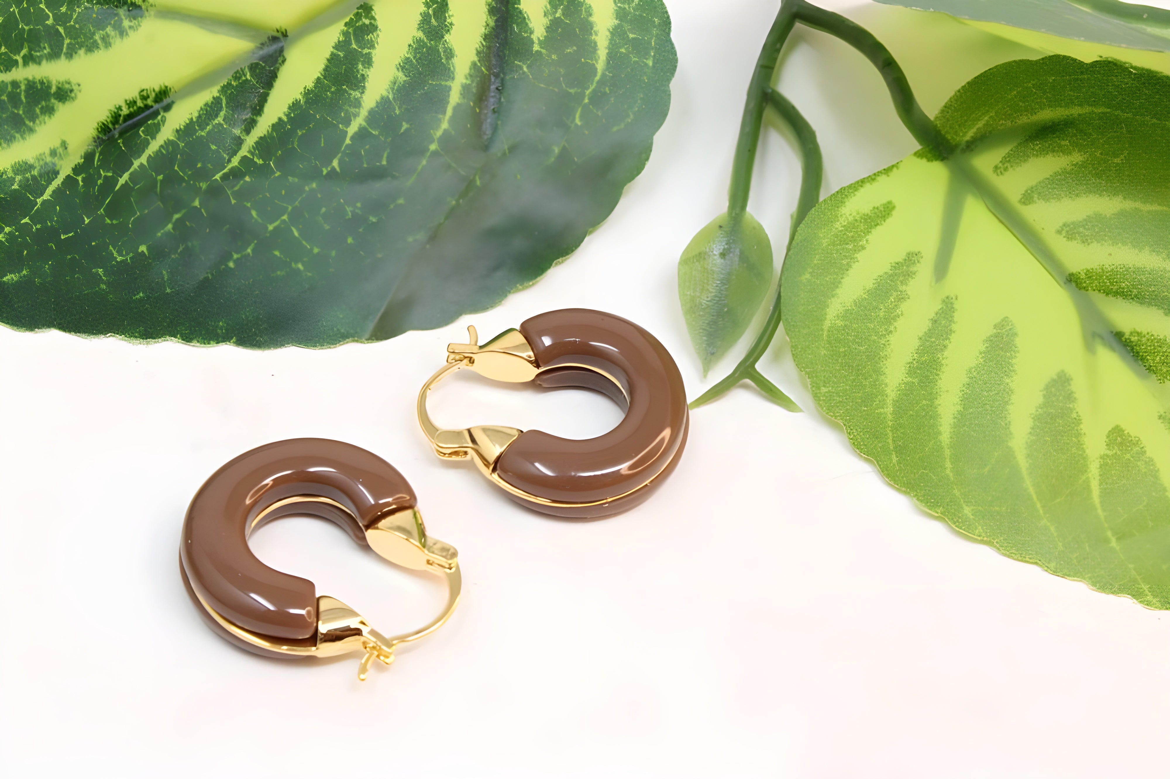 Rich Terracotta Hoop Earrings