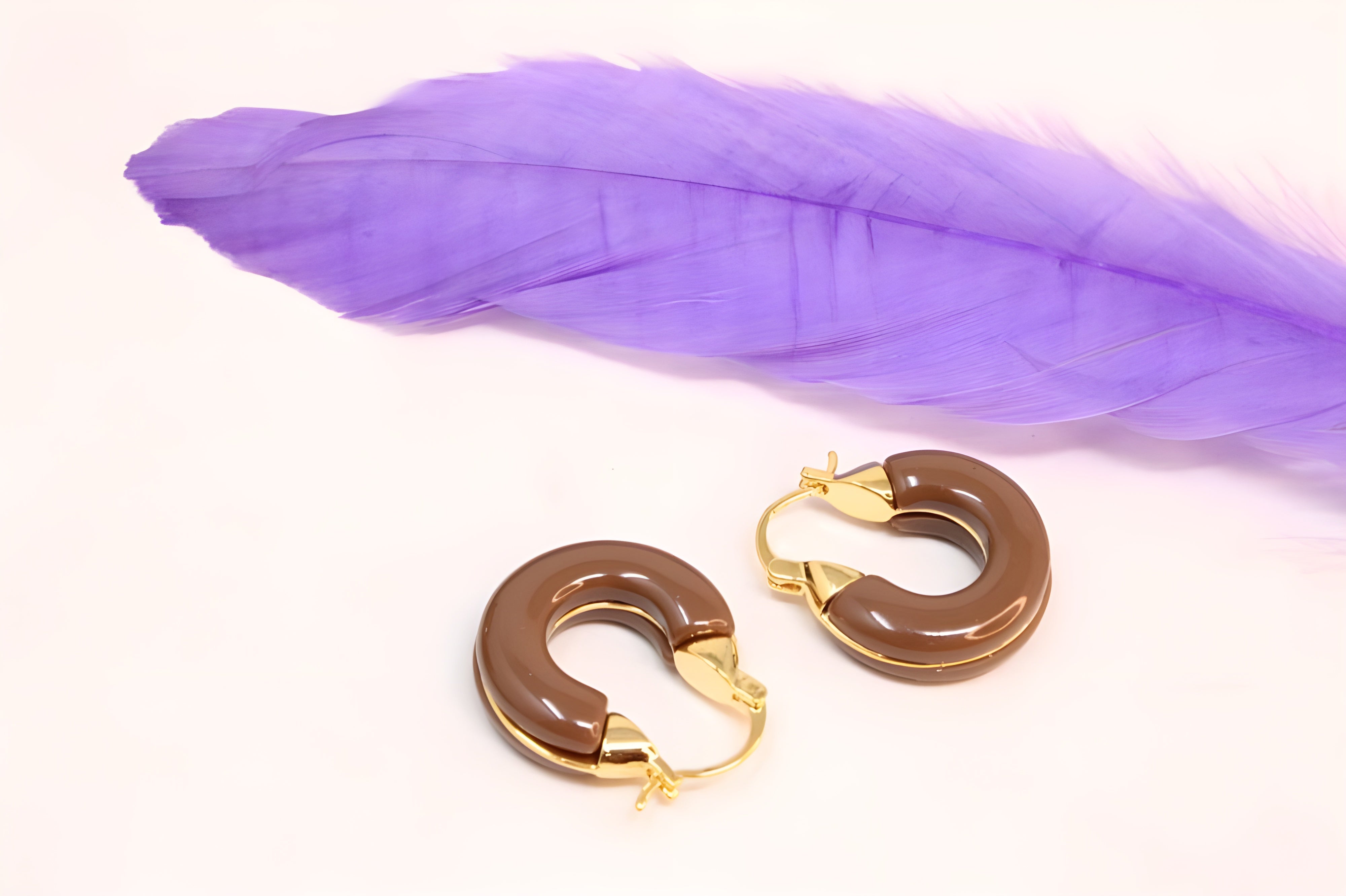 Rich Terracotta Hoop Earrings