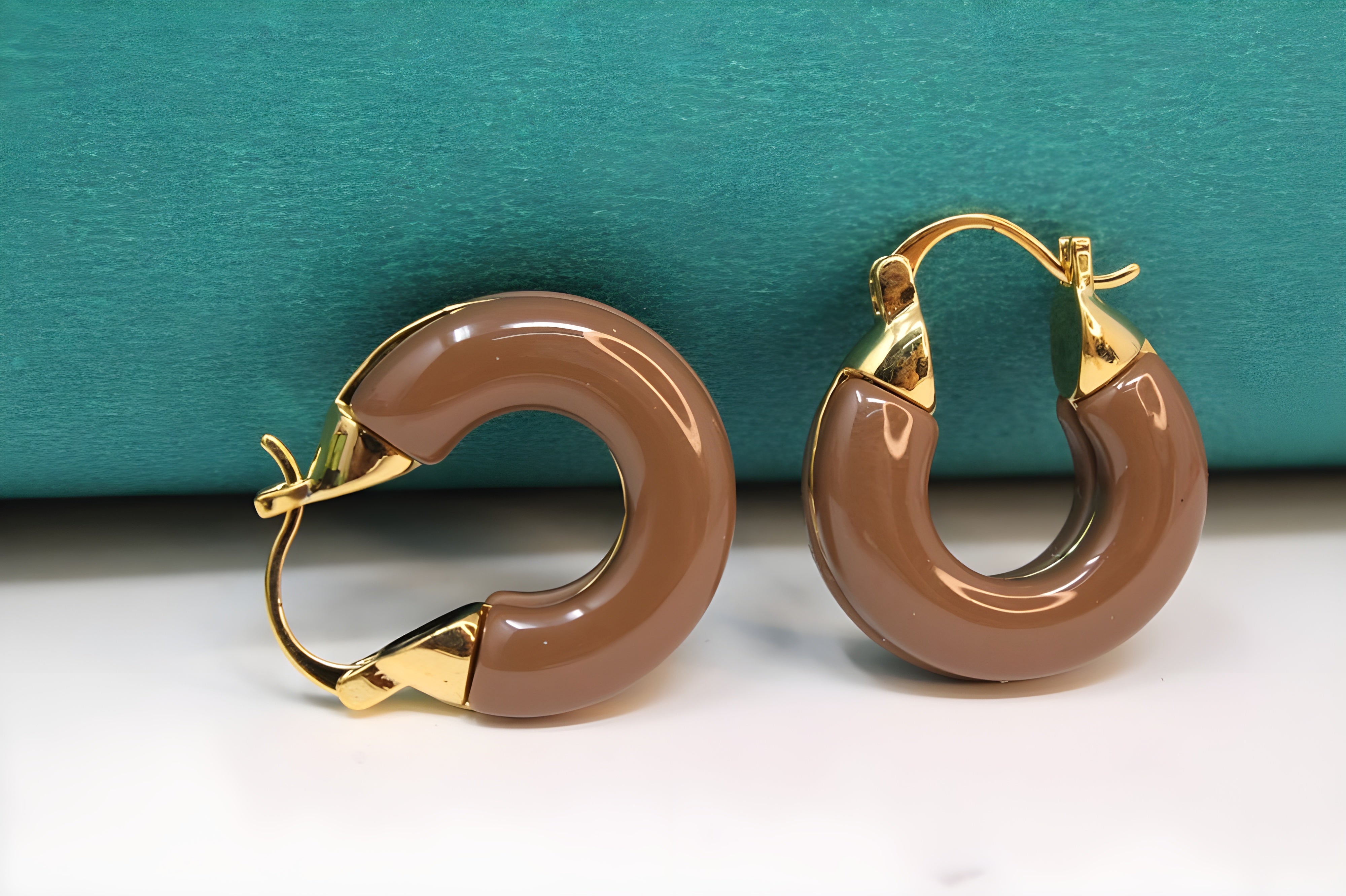 Rich Terracotta Hoop Earrings