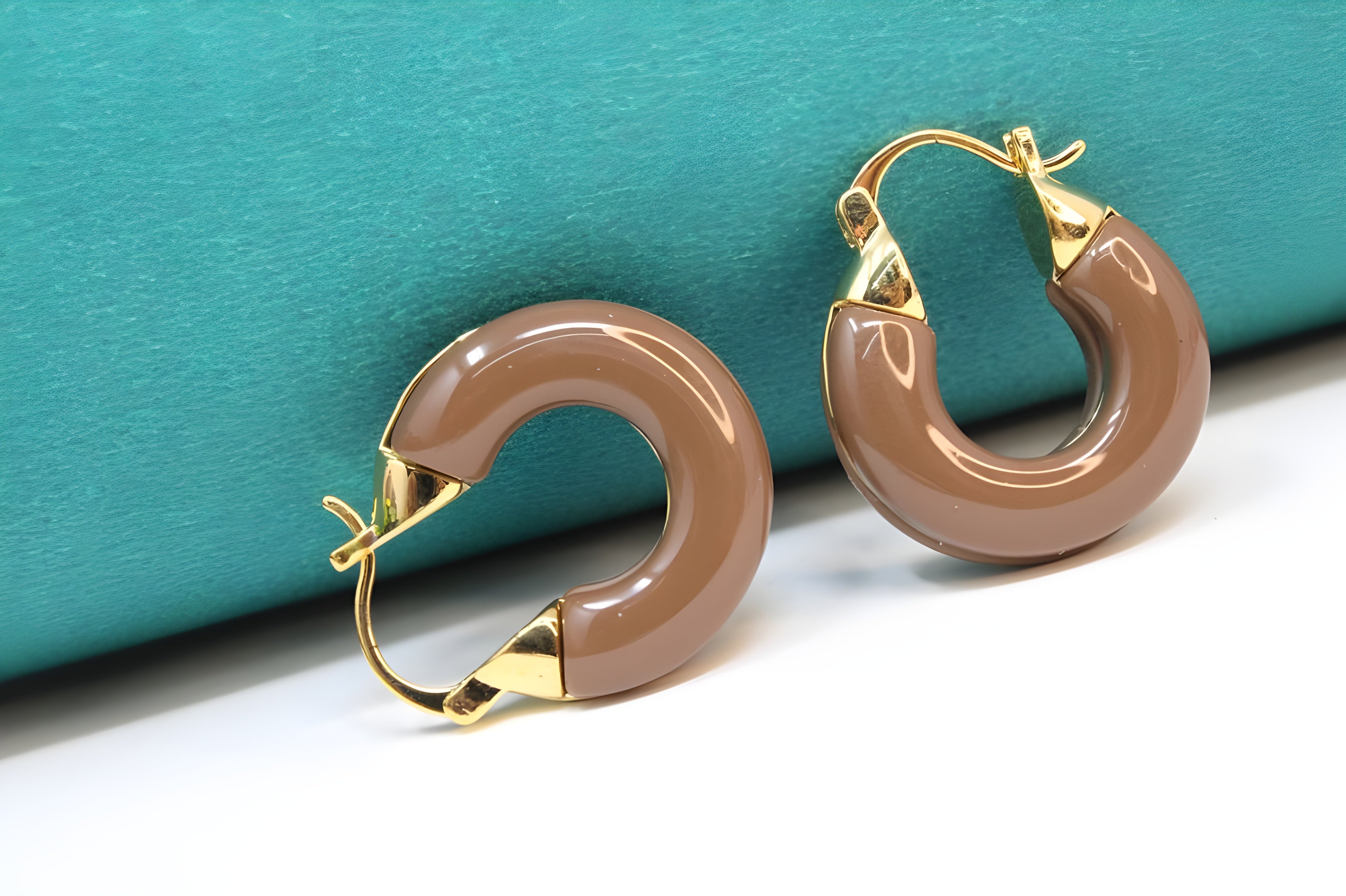 Rich Terracotta Hoop Earrings