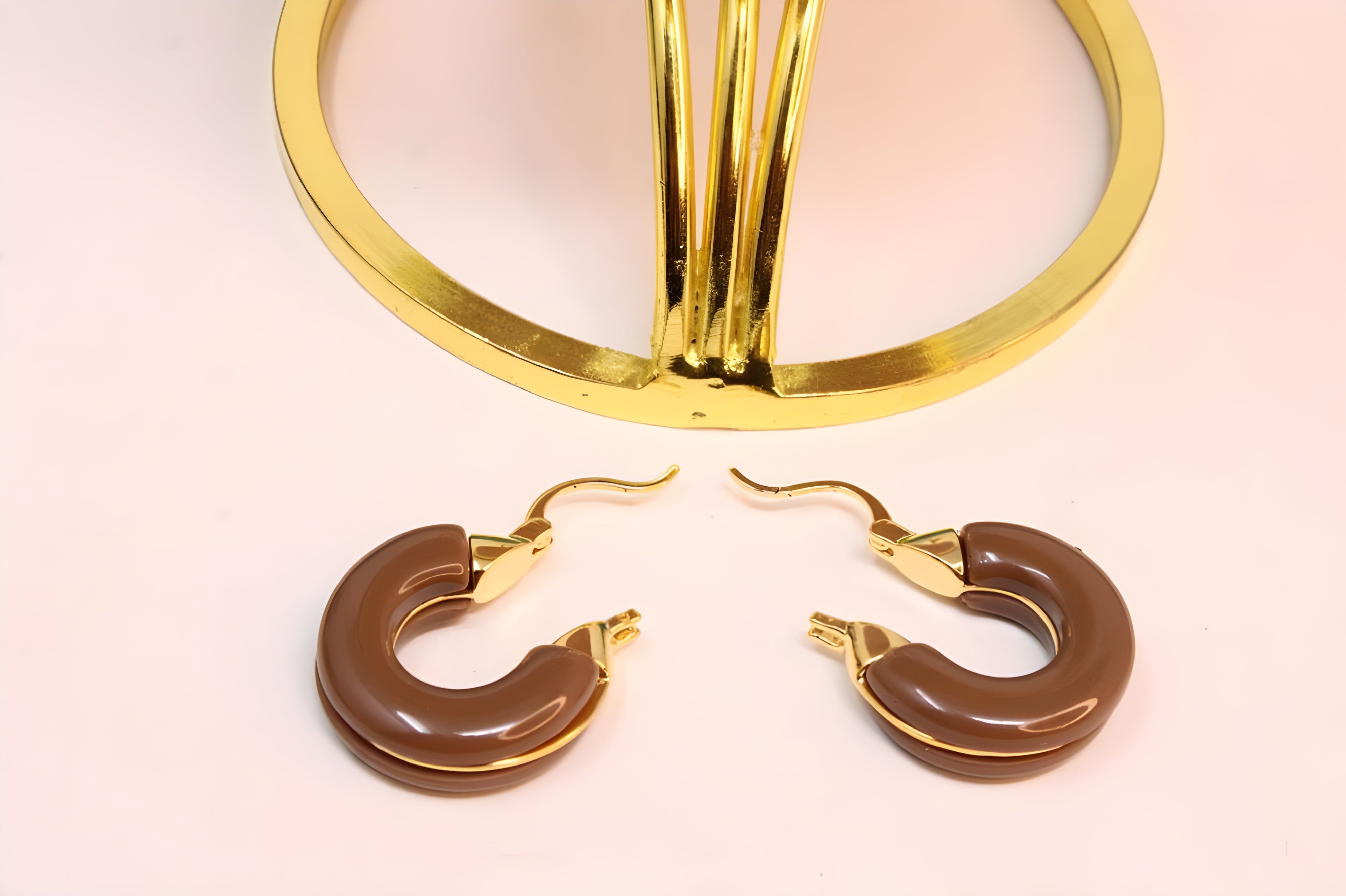 Rich Terracotta Hoop Earrings