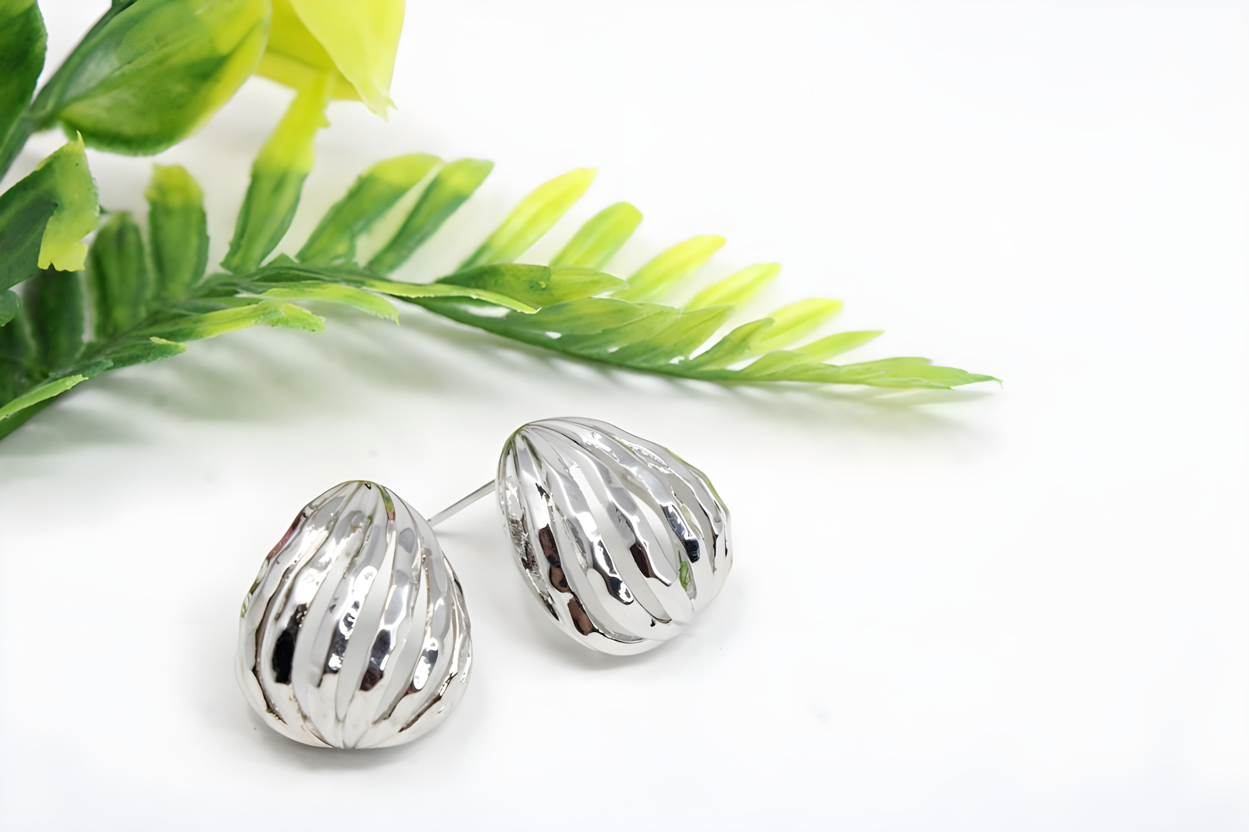 Sparkling Silver Cyclone Earrings