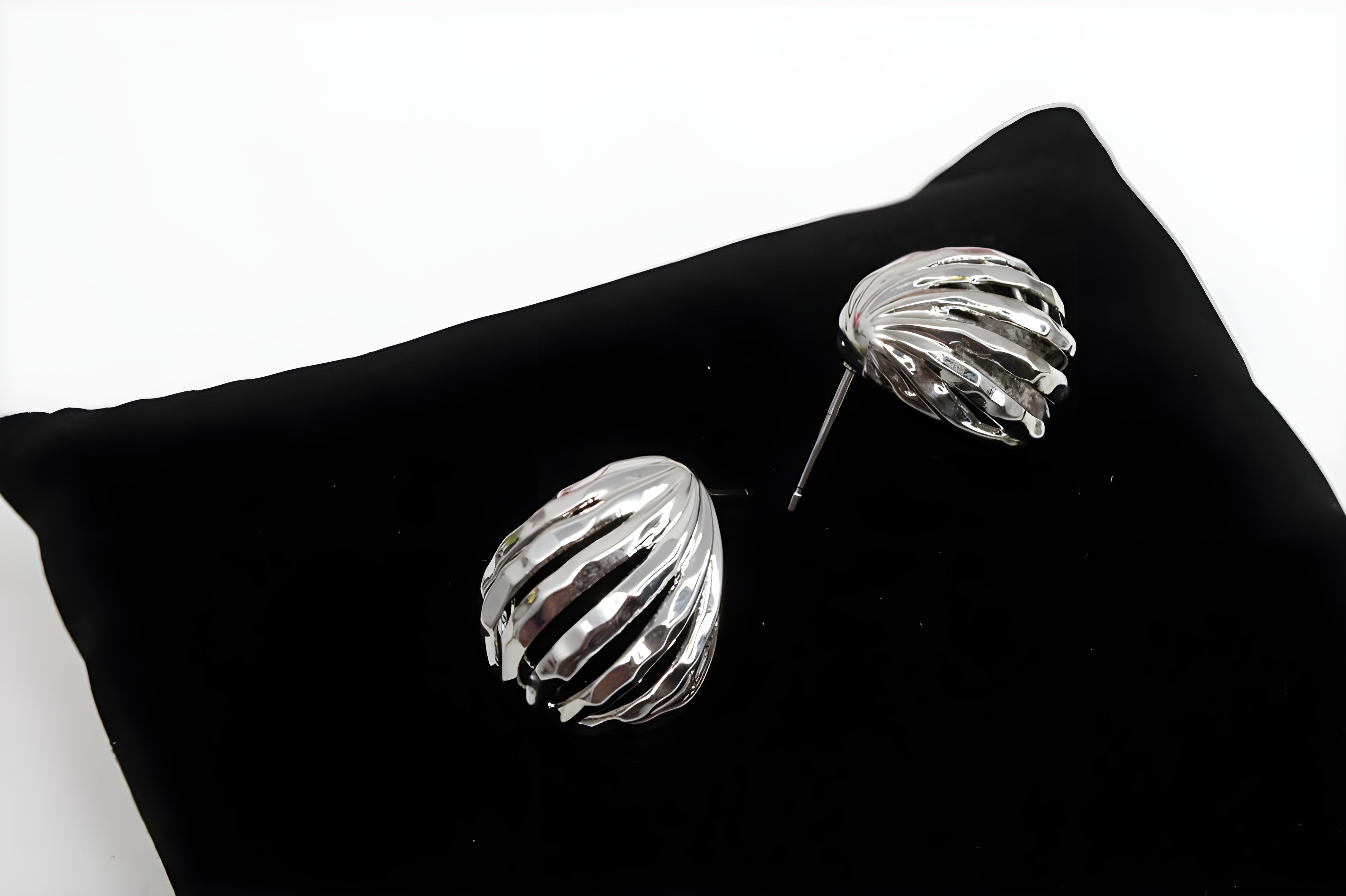 Sparkling Silver Cyclone Earrings