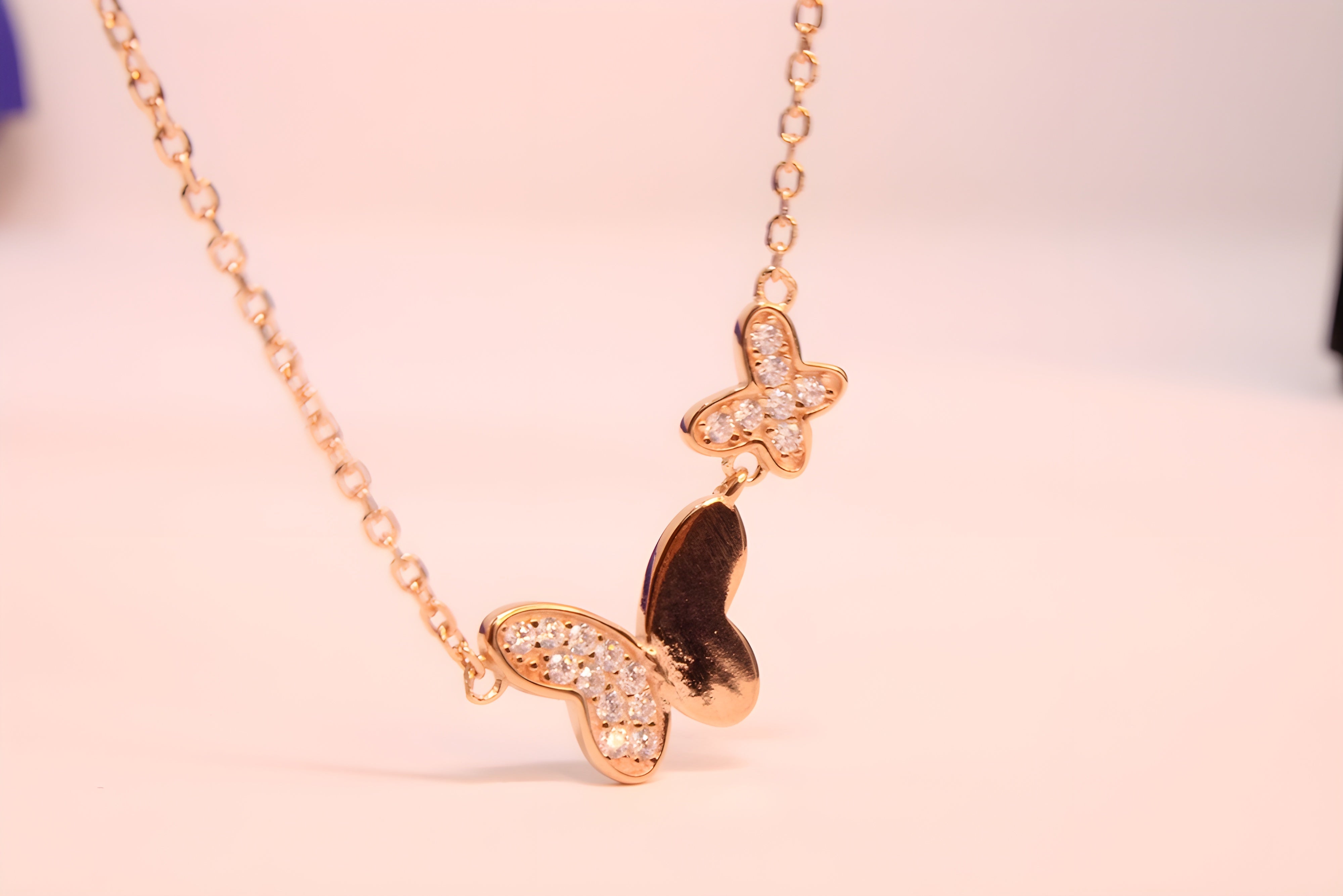 Butterfly Dreams Pendant in Sterling Silver with Copper-Gold Colour
