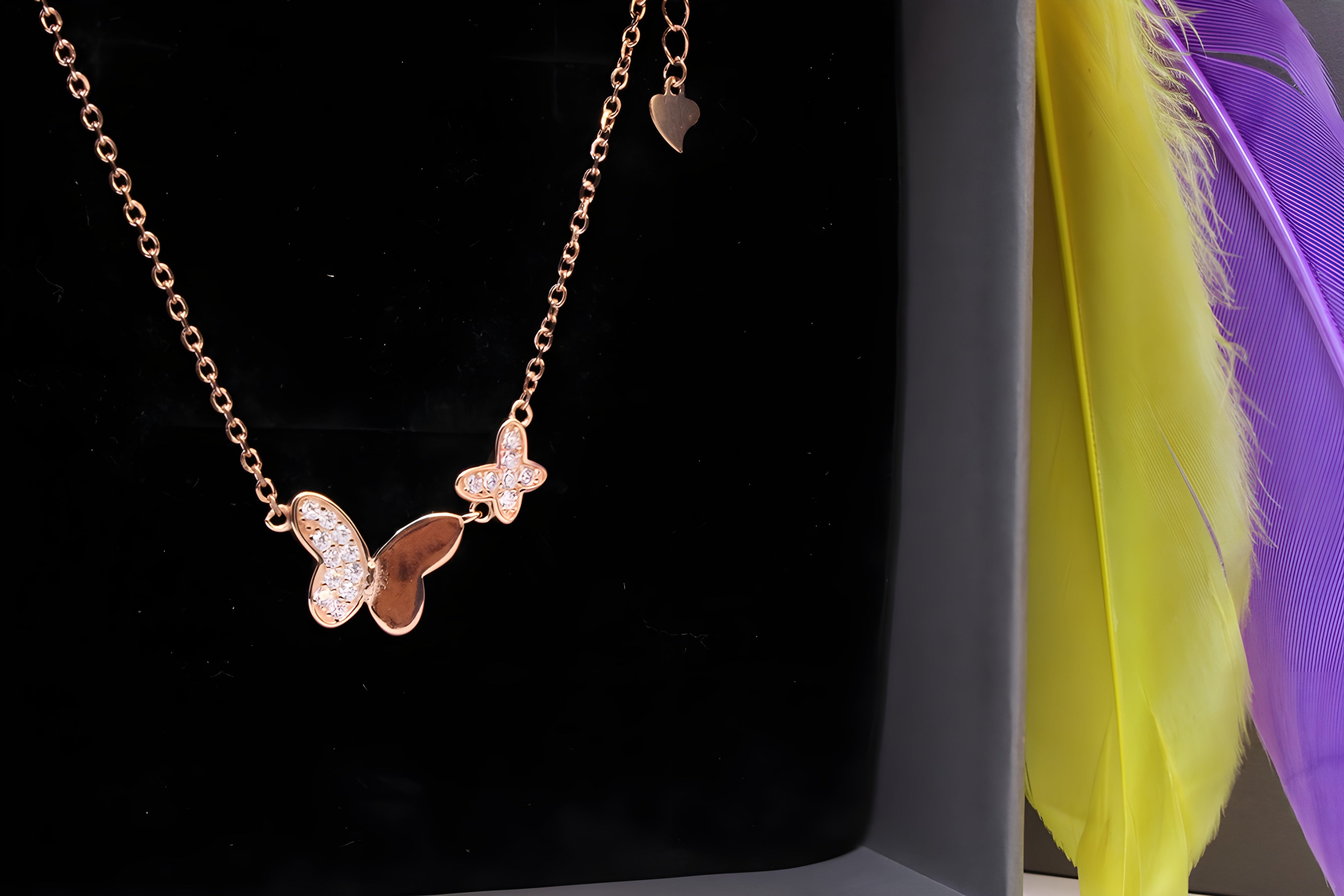 Butterfly Dreams Pendant in Sterling Silver with Copper-Gold Colour