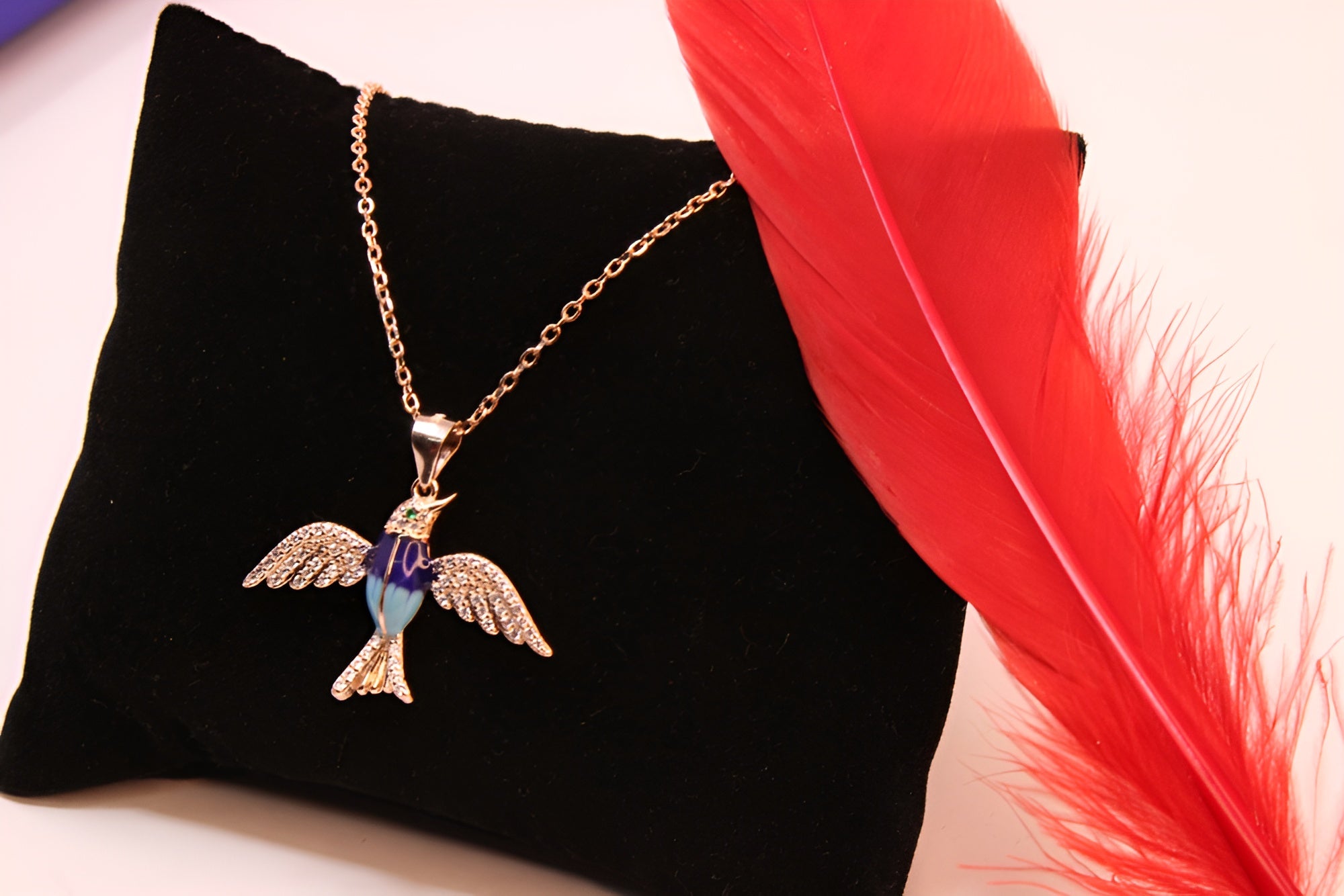 Copper-Gold Color Bird Pendant with VeeLux Premium Crystals