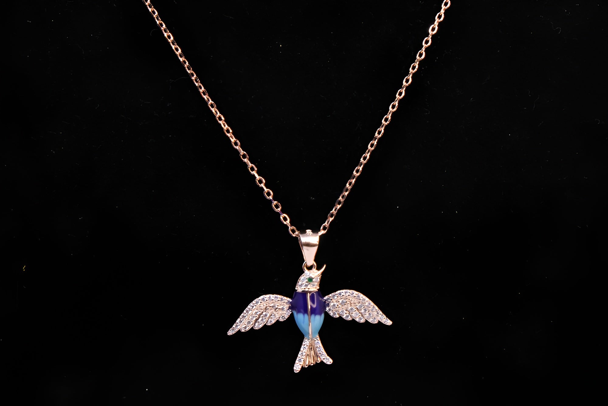 Copper-Gold Color Bird Pendant with VeeLux Premium Crystals