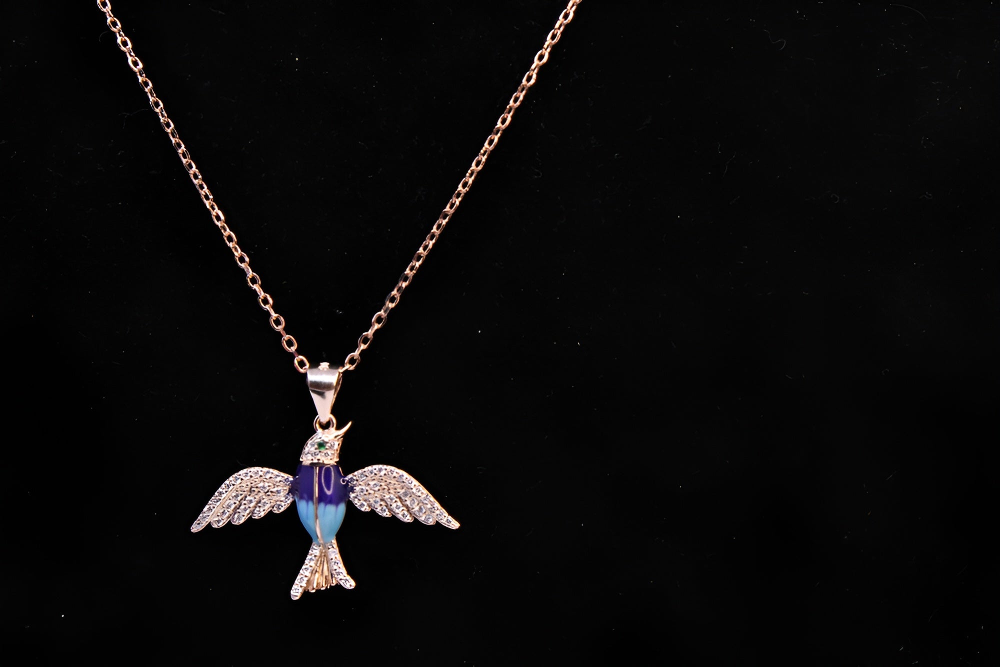 Copper-Gold Color Bird Pendant with VeeLux Premium Crystals