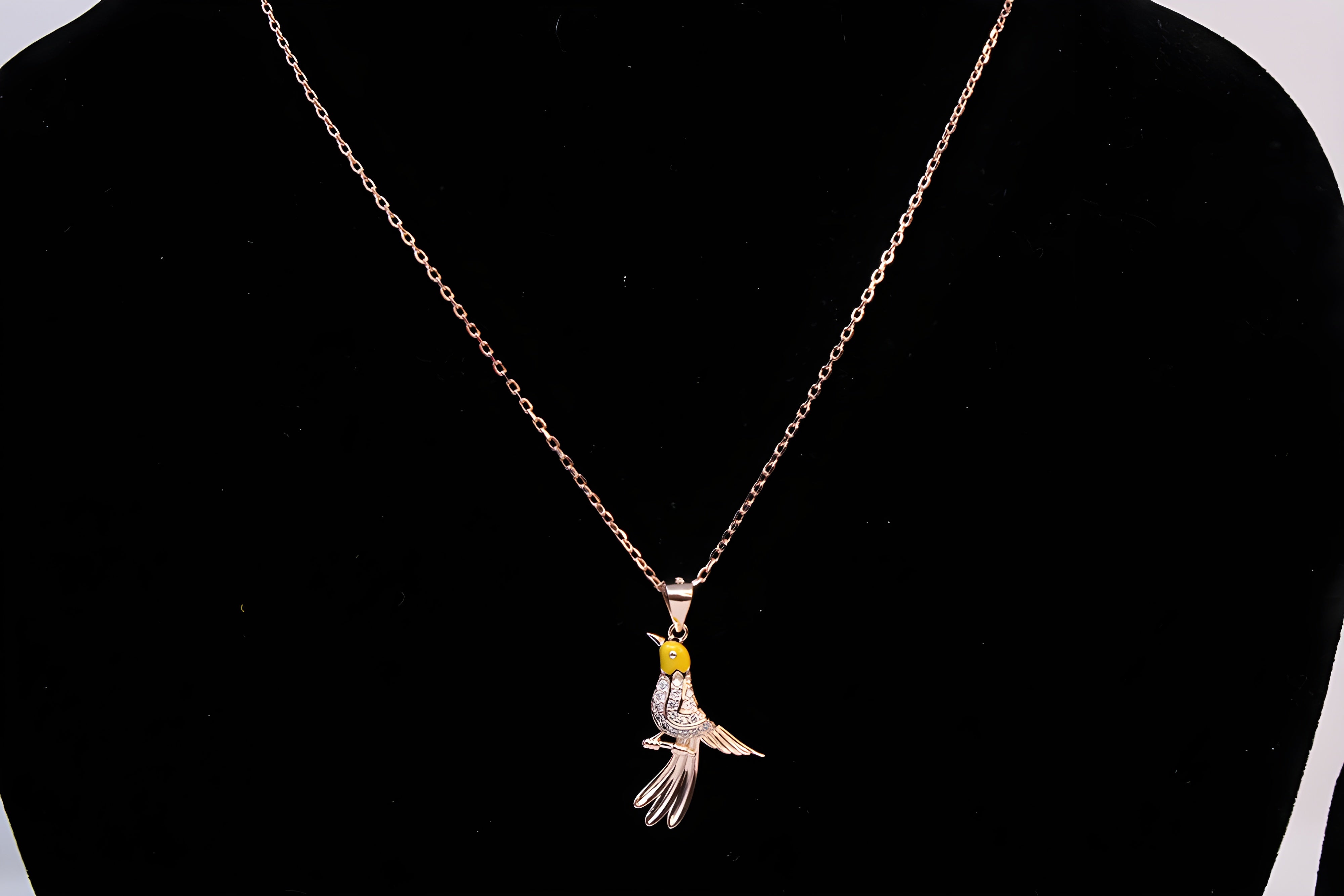 Sterling Silver with Copper-Gold Color Birdsong Pendant