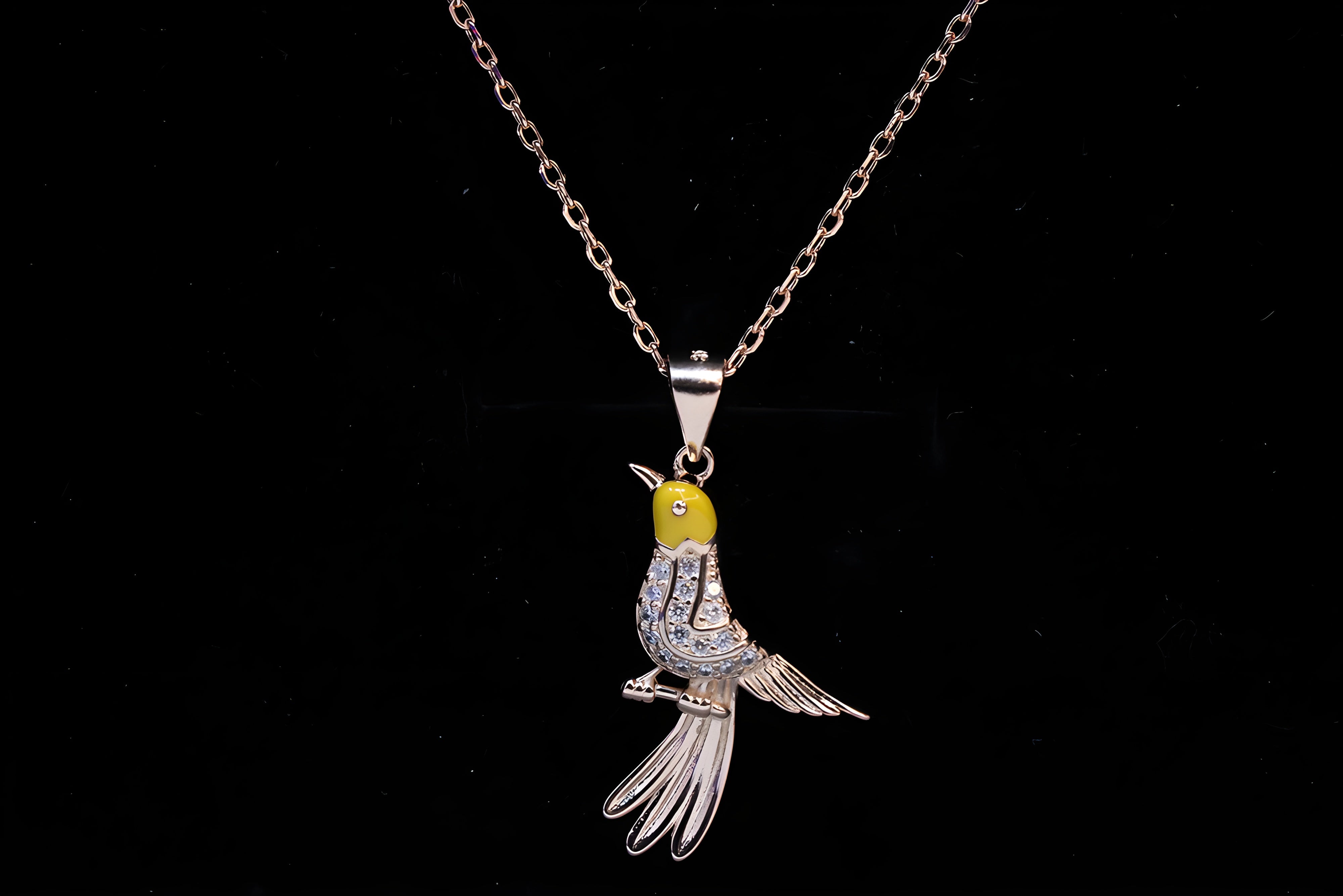 Sterling Silver with Copper-Gold Color Birdsong Pendant