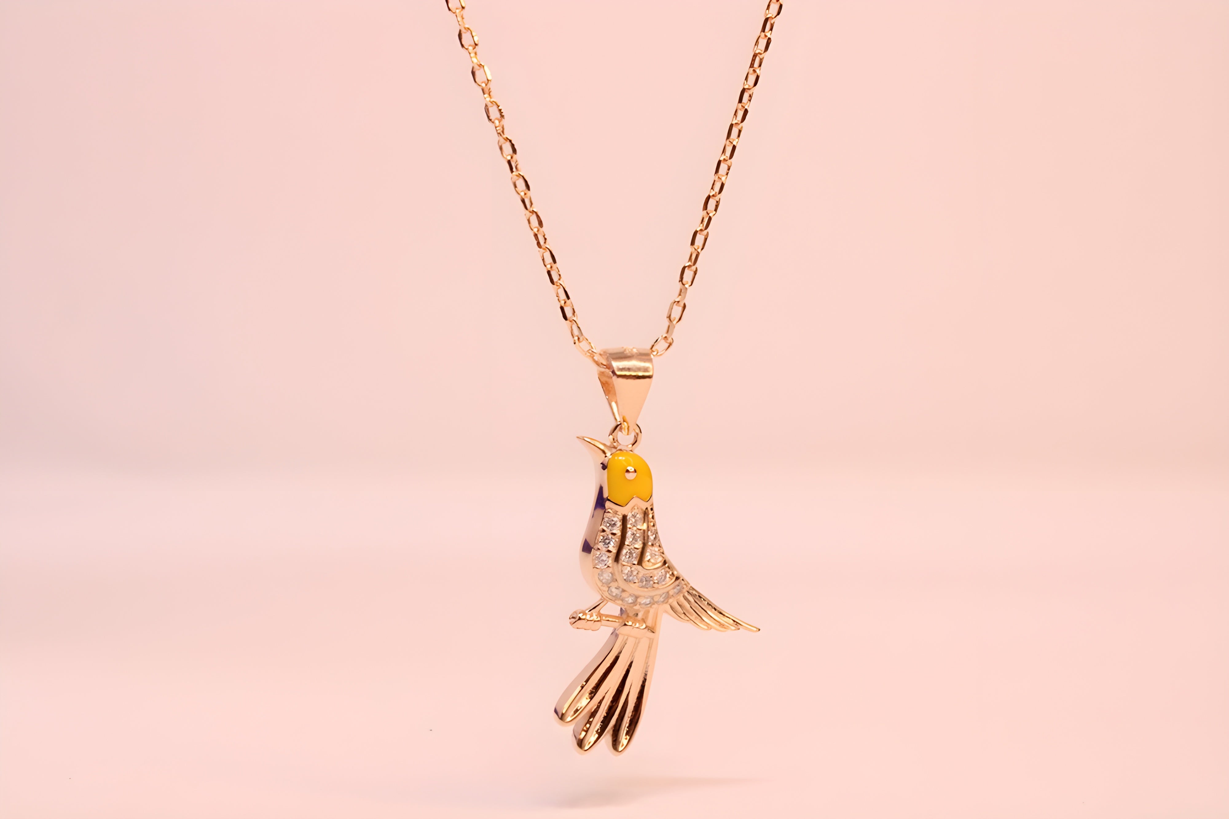 Sterling Silver with Copper-Gold Color Birdsong Pendant