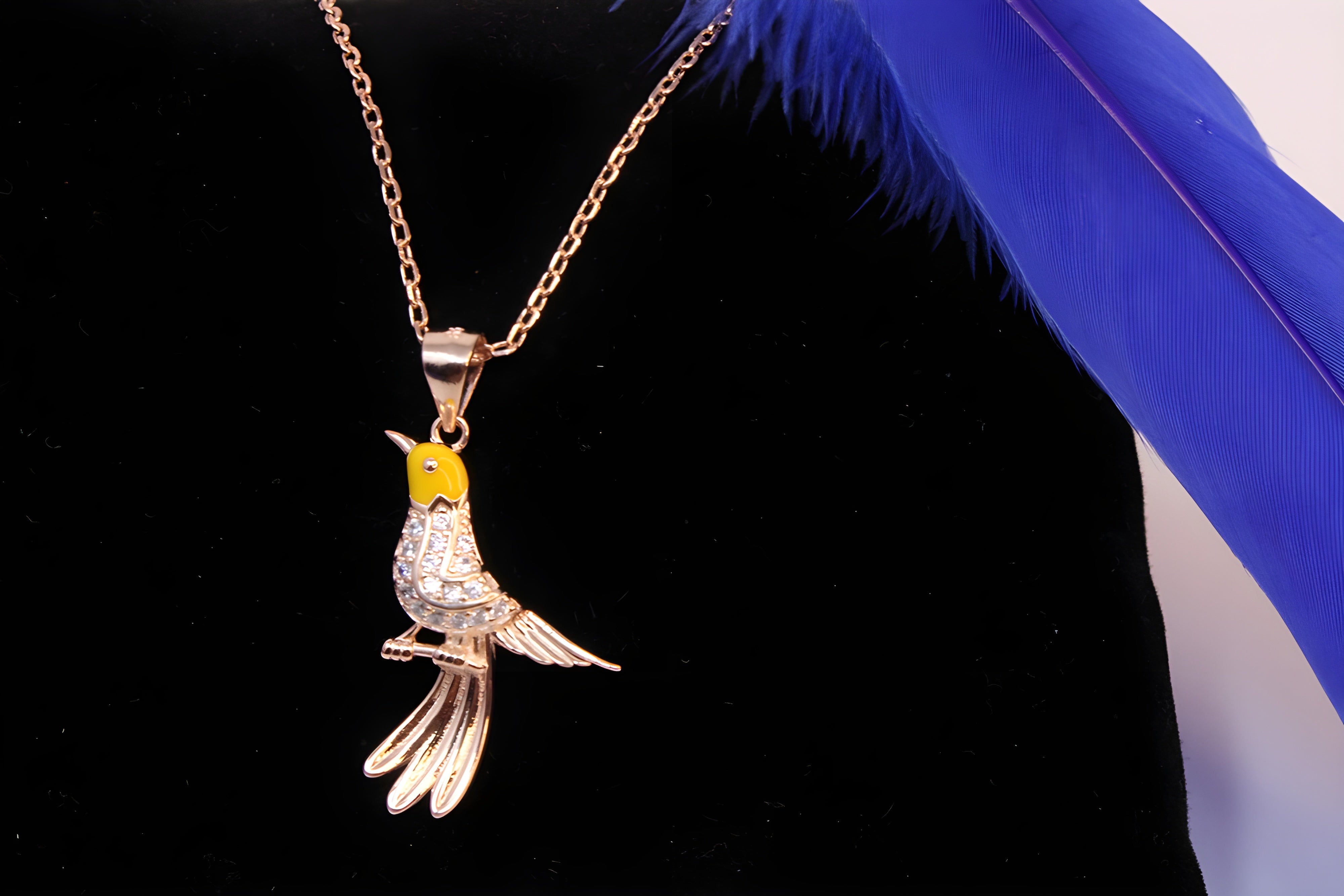 Sterling Silver with Copper-Gold Color Birdsong Pendant