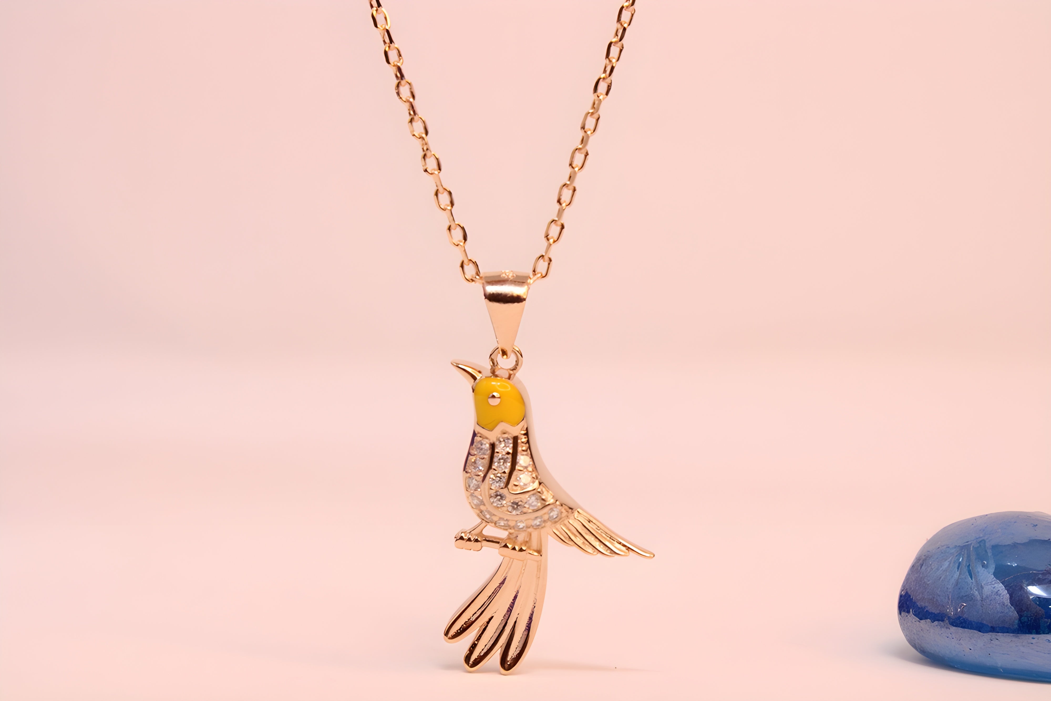 Sterling Silver with Copper-Gold Color Birdsong Pendant