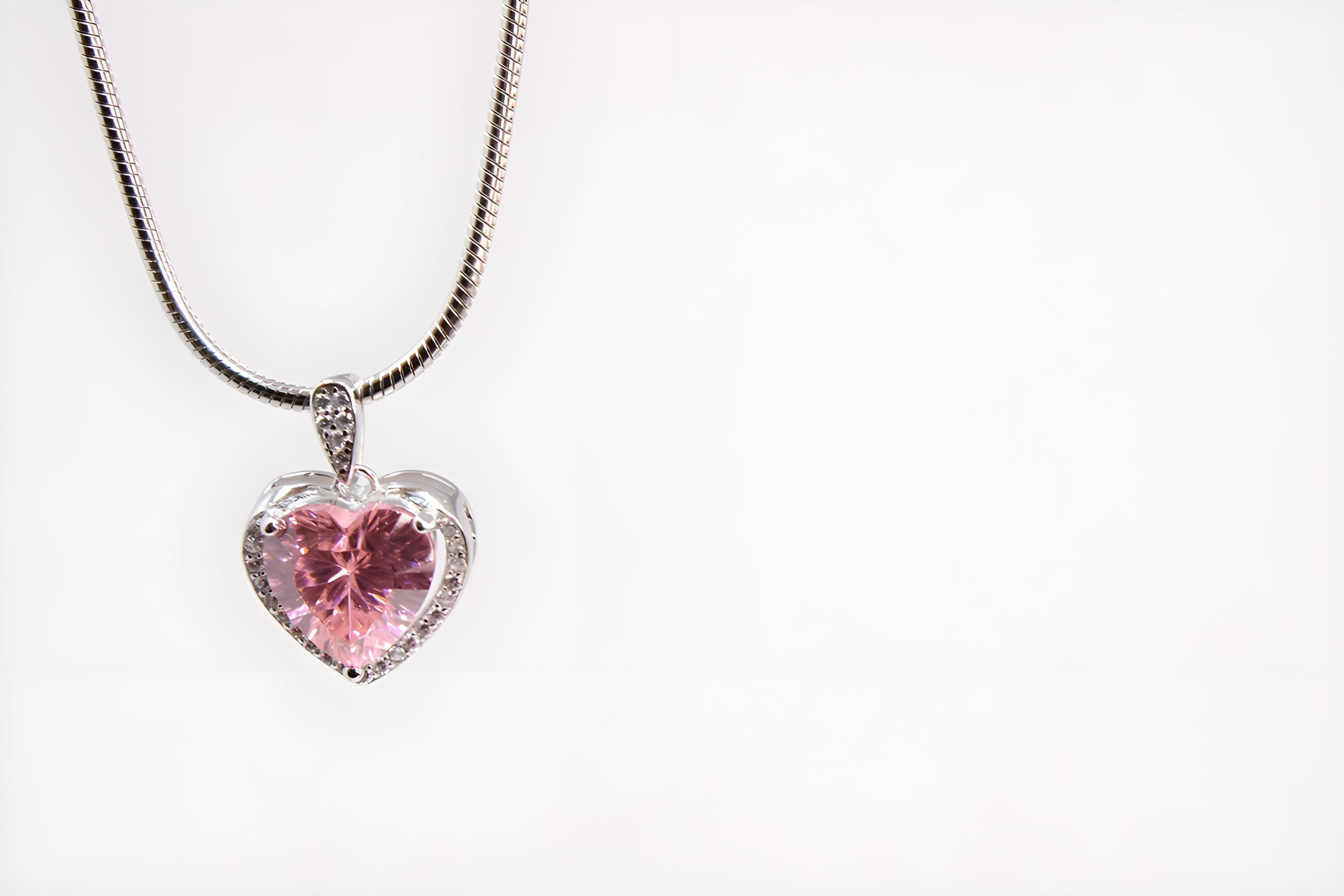 Heart-Shaped Pendant in 92.5 Sterling Silver with Swarovski Crystals